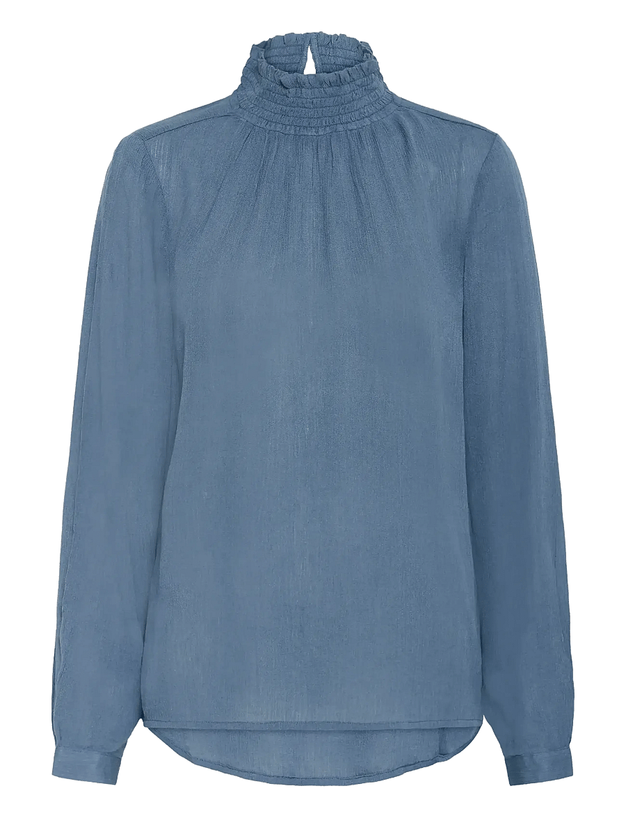 Kaffe - Trine Blouse - langärmelige blusen - bering sea - 1