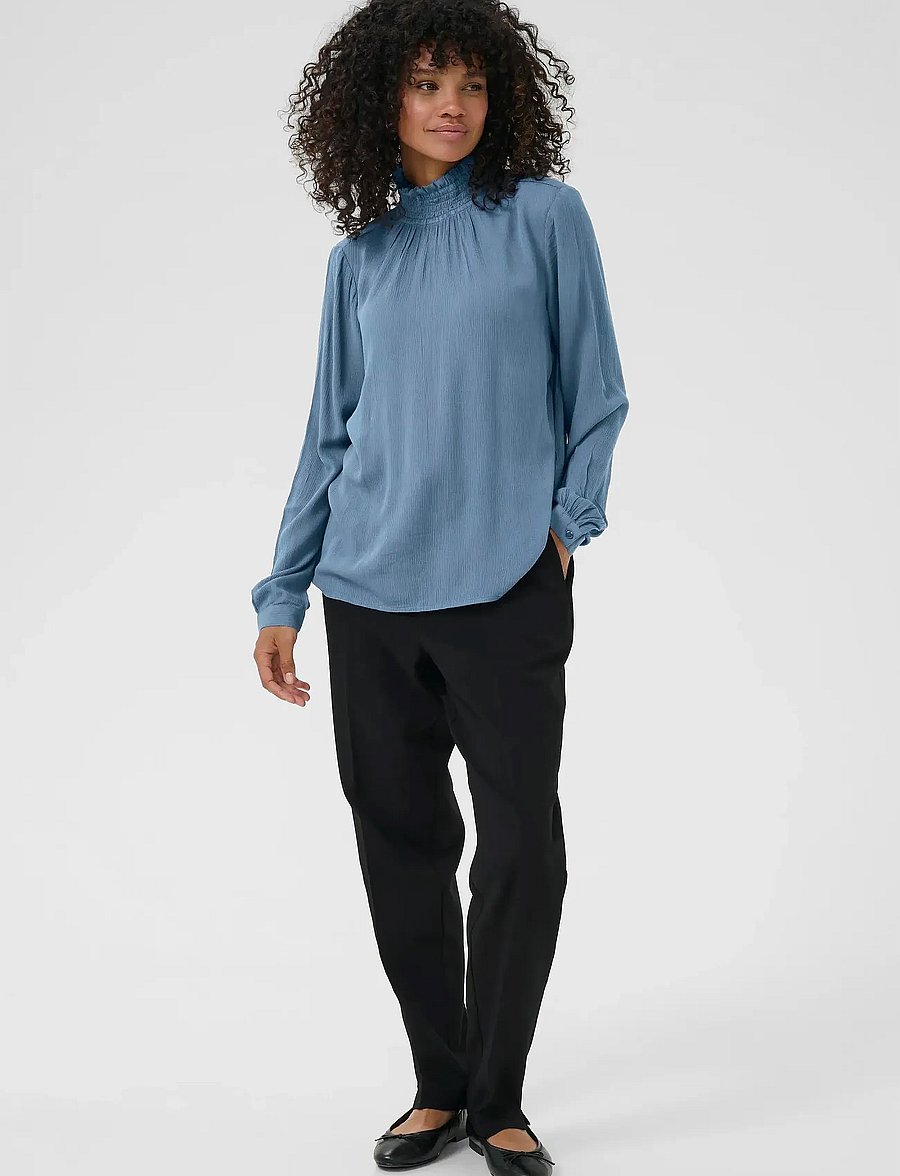 Kaffe - Trine Blouse - langärmelige blusen - bering sea - 3