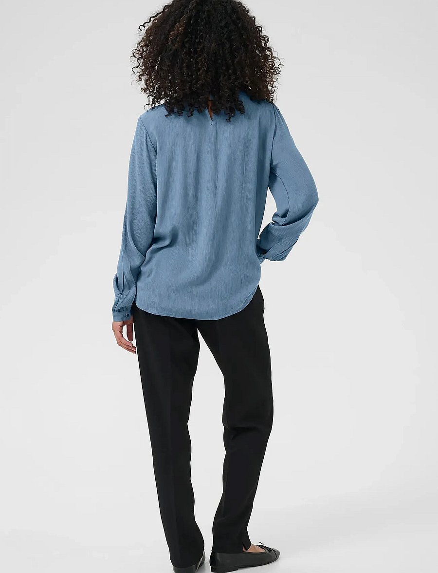 Kaffe - Trine Blouse - langärmelige blusen - bering sea - 4