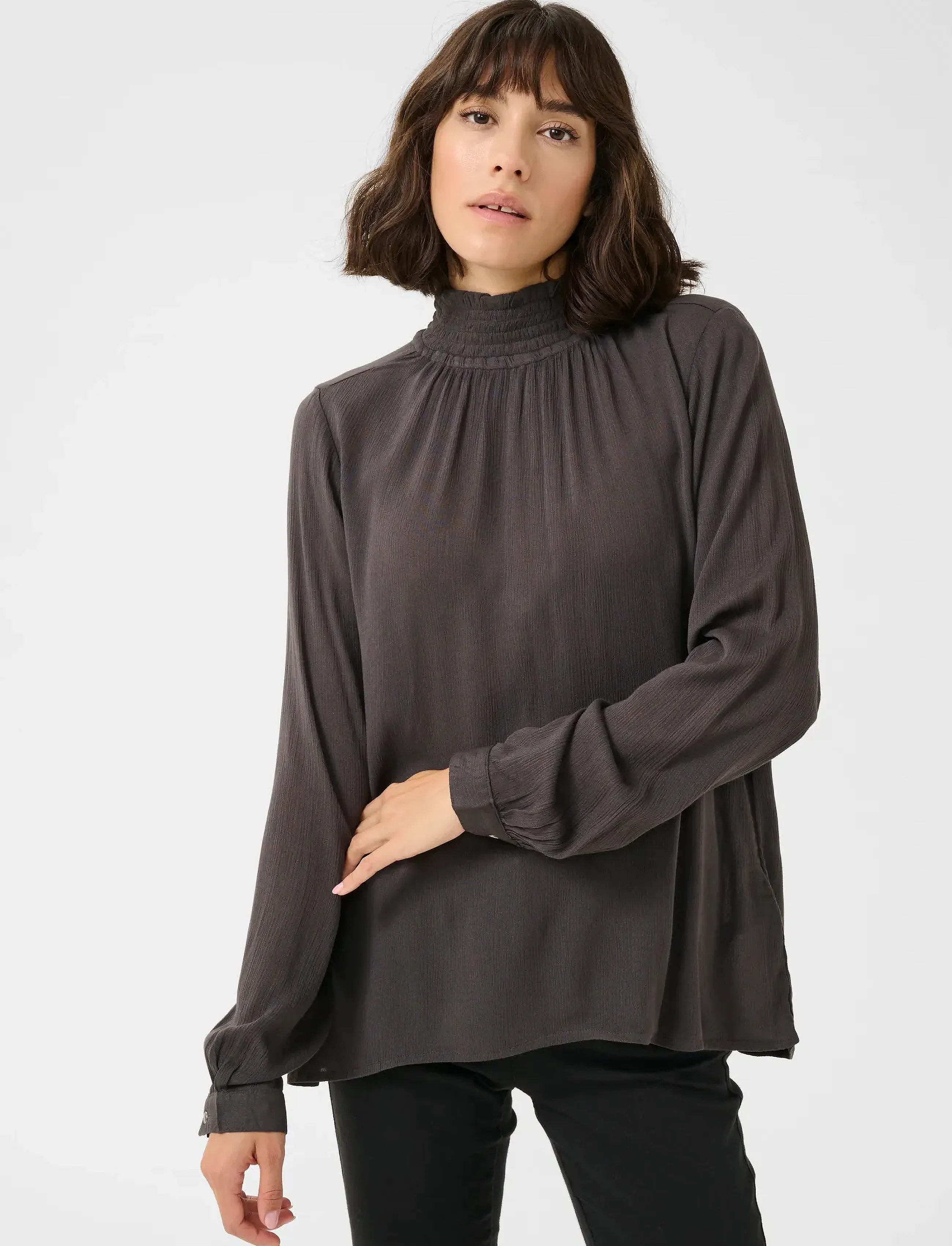 Kaffe Trine Blouse, 42, Black, Bluser > Langærmede, Dame