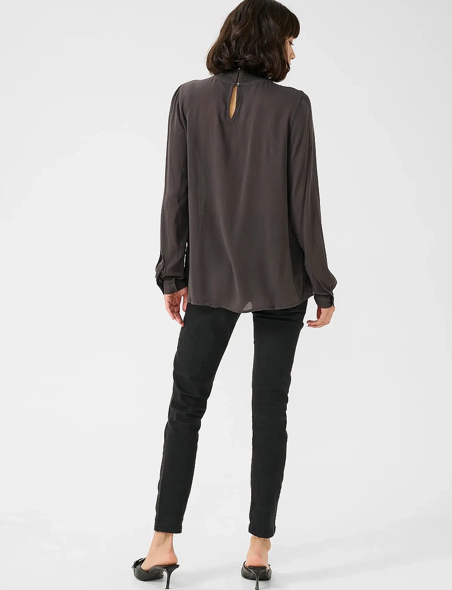 Kaffe - Trine Blouse - langärmelige blusen - black oyster - 4