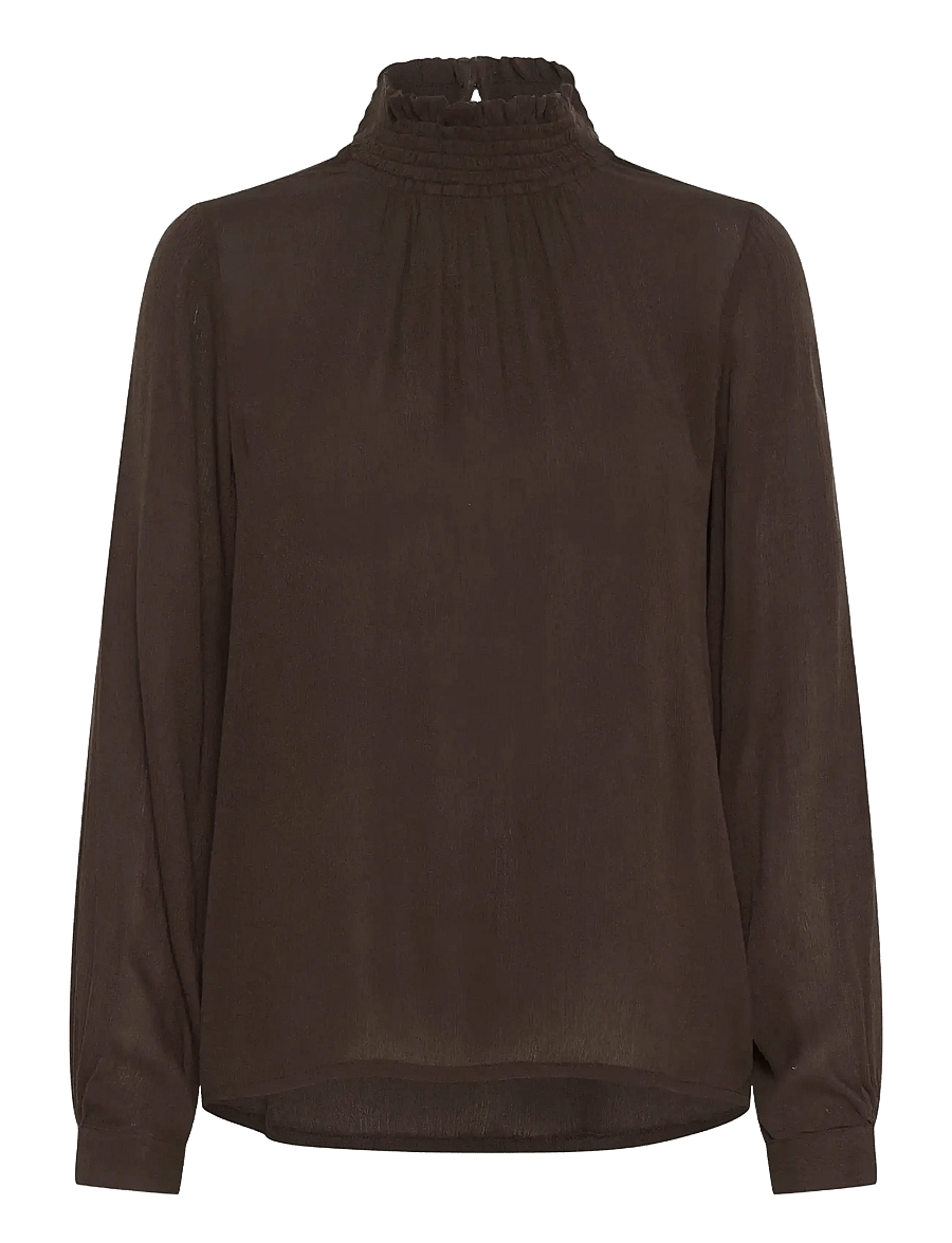 Kaffe - Trine Blouse - pikkade varrukatega pluusid - chocolate brown - 1