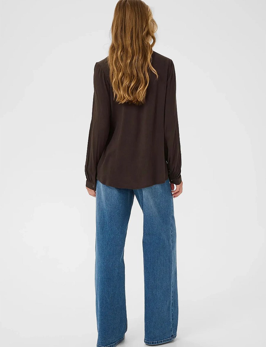Kaffe - Trine Blouse - pikkade varrukatega pluusid - chocolate brown - 4