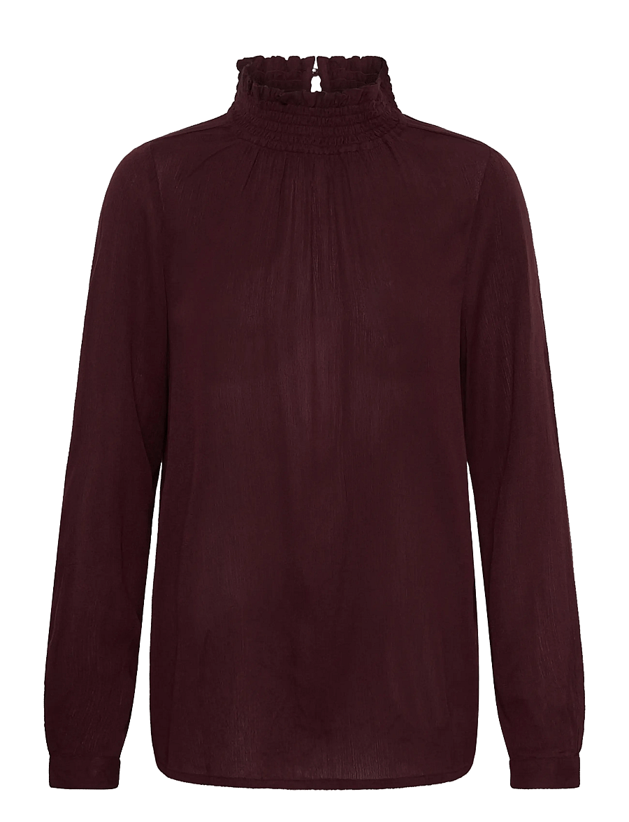 Kaffe - Trine Blouse - pikkade varrukatega pluusid - fudge - 0