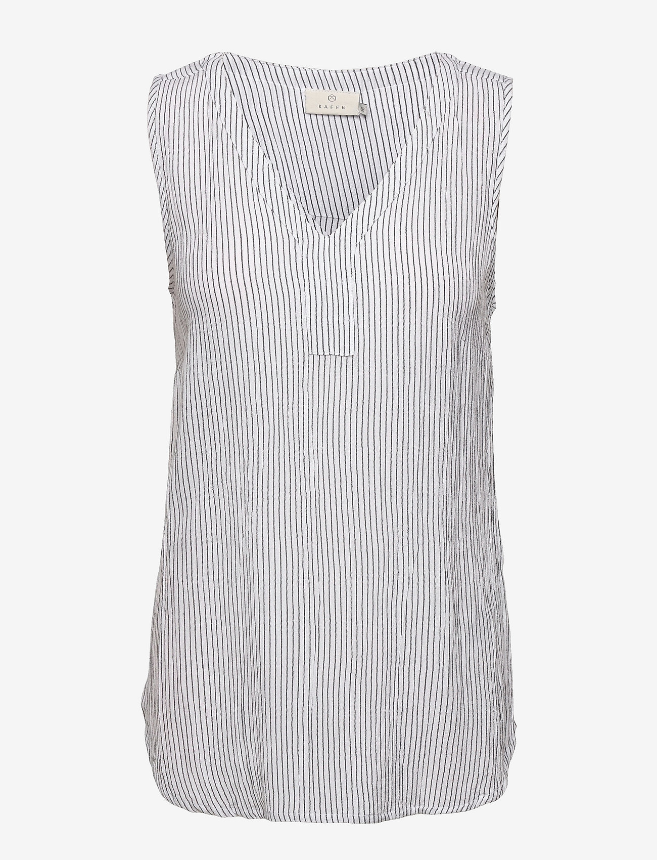 Kaffe - Amber striped top - sleeveless blouses - chalk/52737 - 0