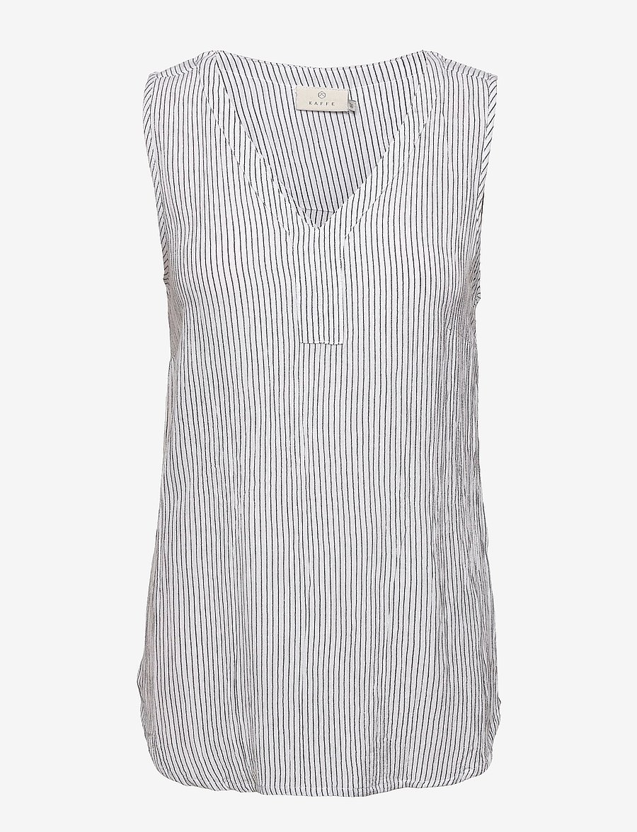 Kaffe - Amber striped top - sleeveless blouses - chalk/52737 - 1