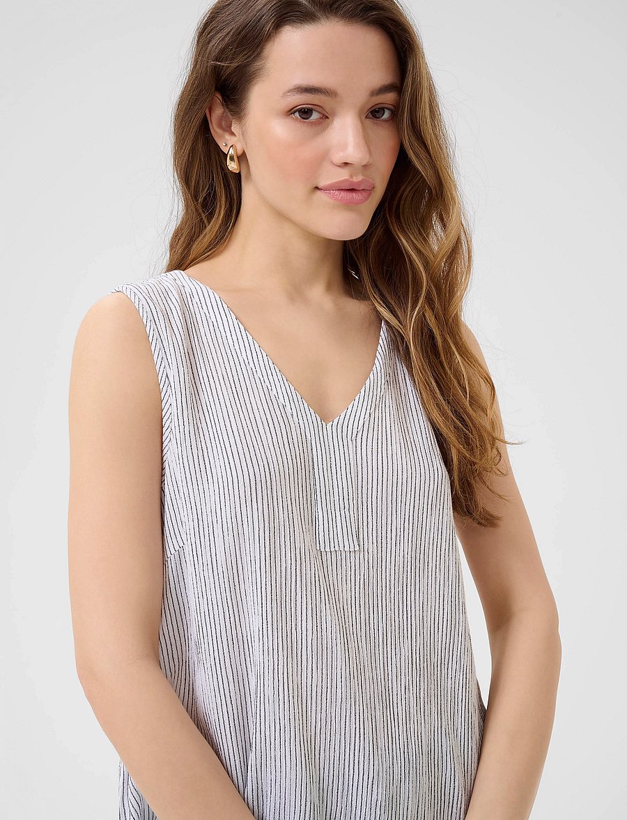 Kaffe - Amber striped top - sleeveless blouses - chalk/52737 - 3
