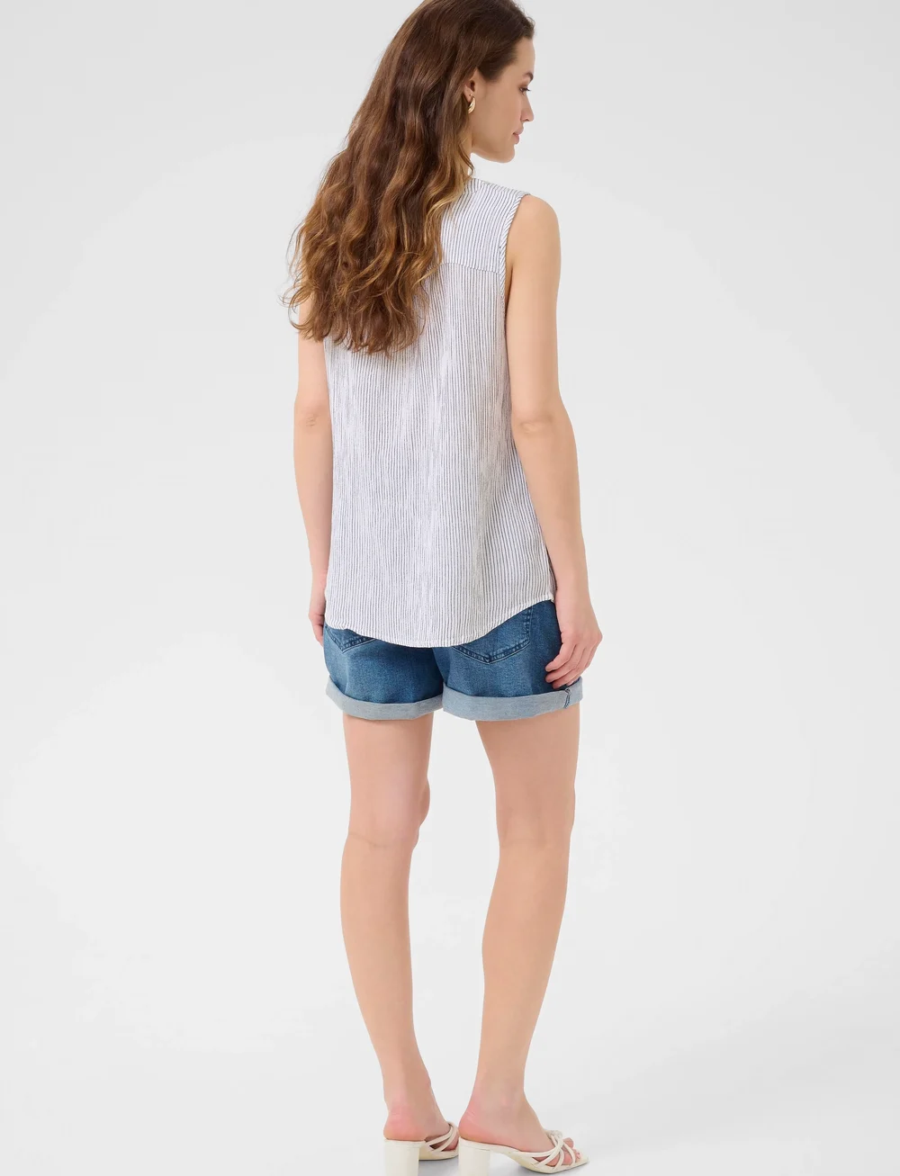 Kaffe - Amber striped top - Ærmeløse bluser - chalk/52737 - 4