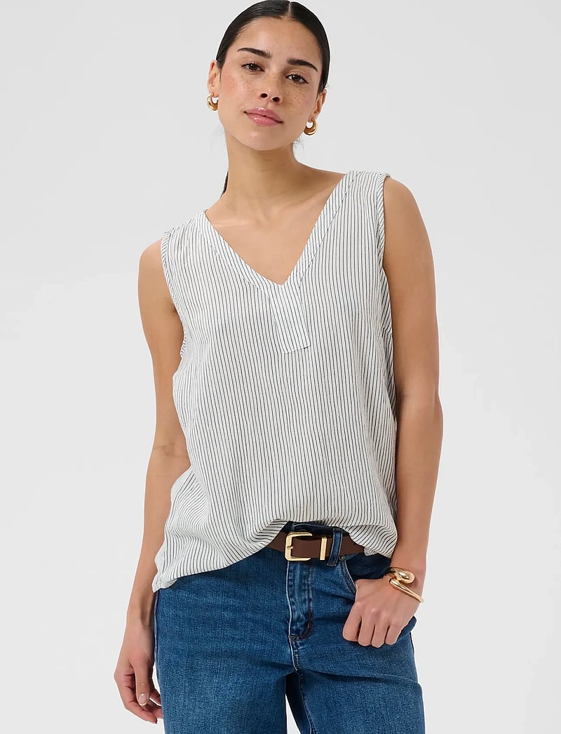 Kaffe - Amber striped top - Ærmeløse bluser - chalk/52737 - 4