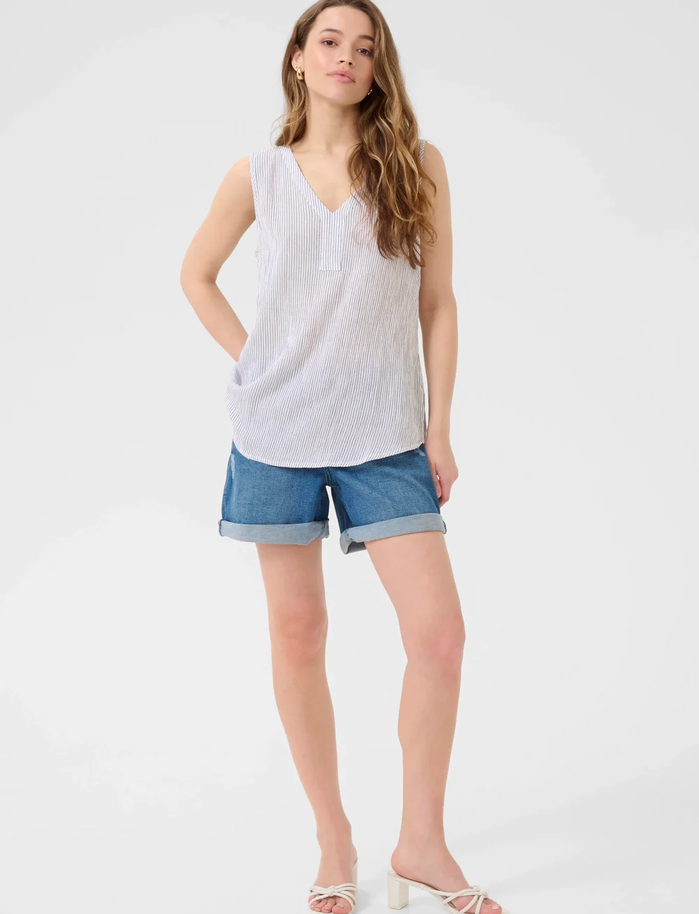 Kaffe - Amber striped top - Ærmeløse bluser - chalk/52737 - 5