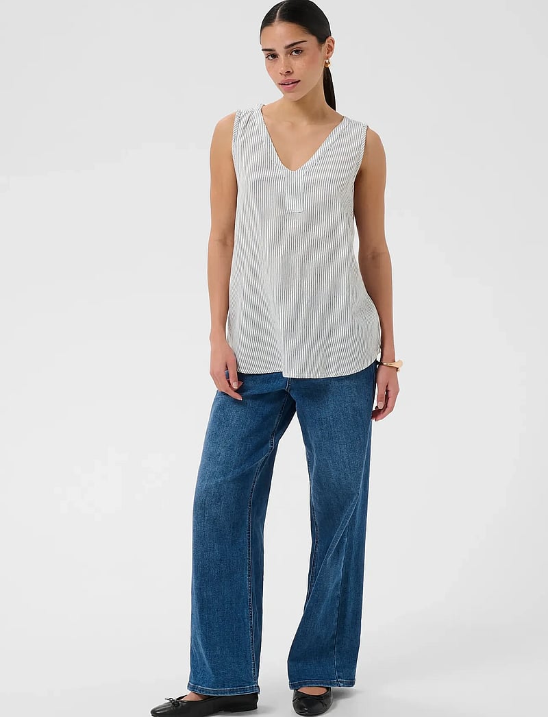 Kaffe - Amber striped top - Ærmeløse bluser - chalk/52737 - 5