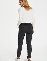Kaffe - Jillian Belt Pants - slim fit trousers - dark grey melange - 3