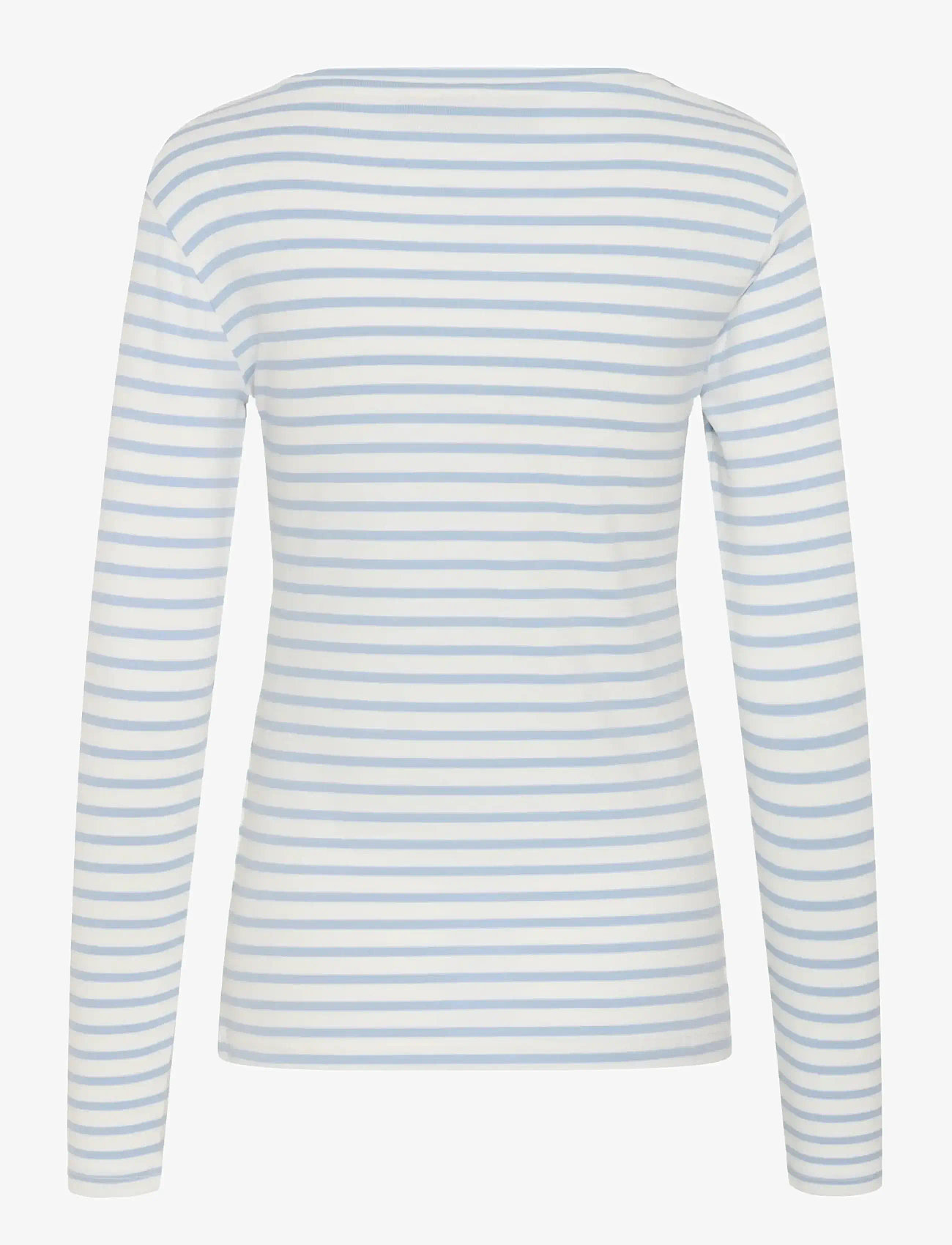 Kaffe - Liddy T-Shirt - pikkade varrukatega alussärgid - chalk/blue fog - brown heart - 2