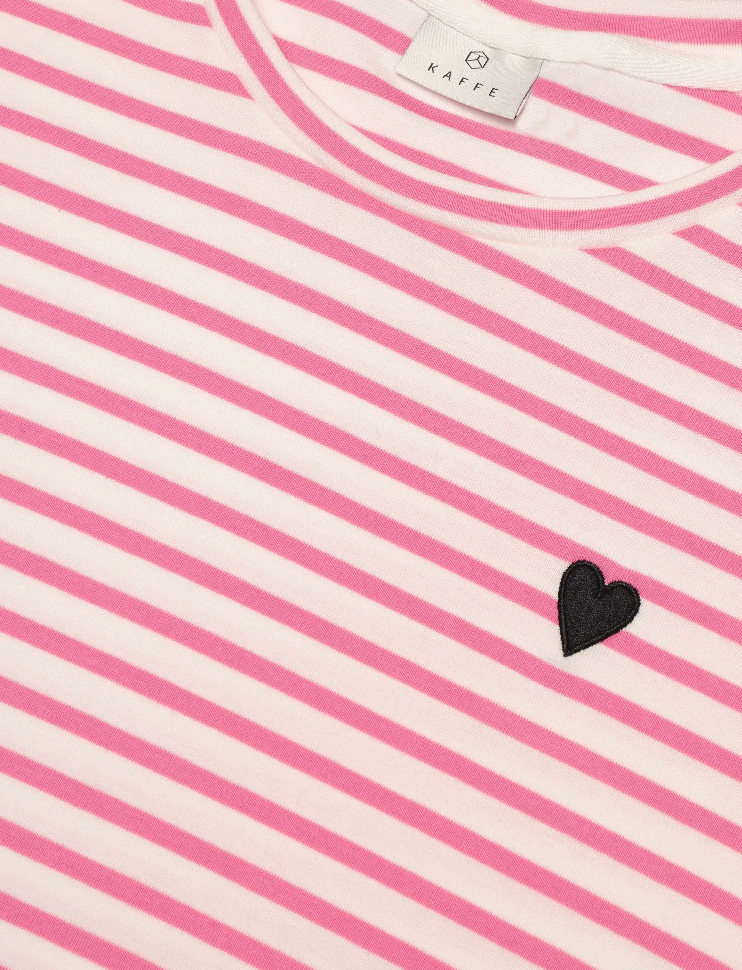 Kaffe - Liddy T-Shirt - pikkade varrukatega alussärgid - chalk/pinkpower-black heart - 2