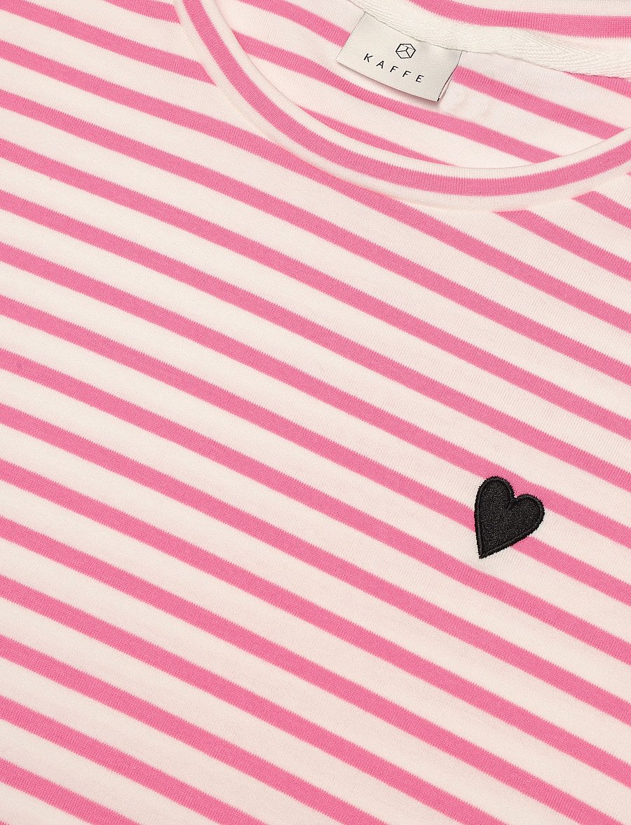 Kaffe - Liddy T-Shirt - langärmlige tops - chalk/pinkpower-black heart - 2