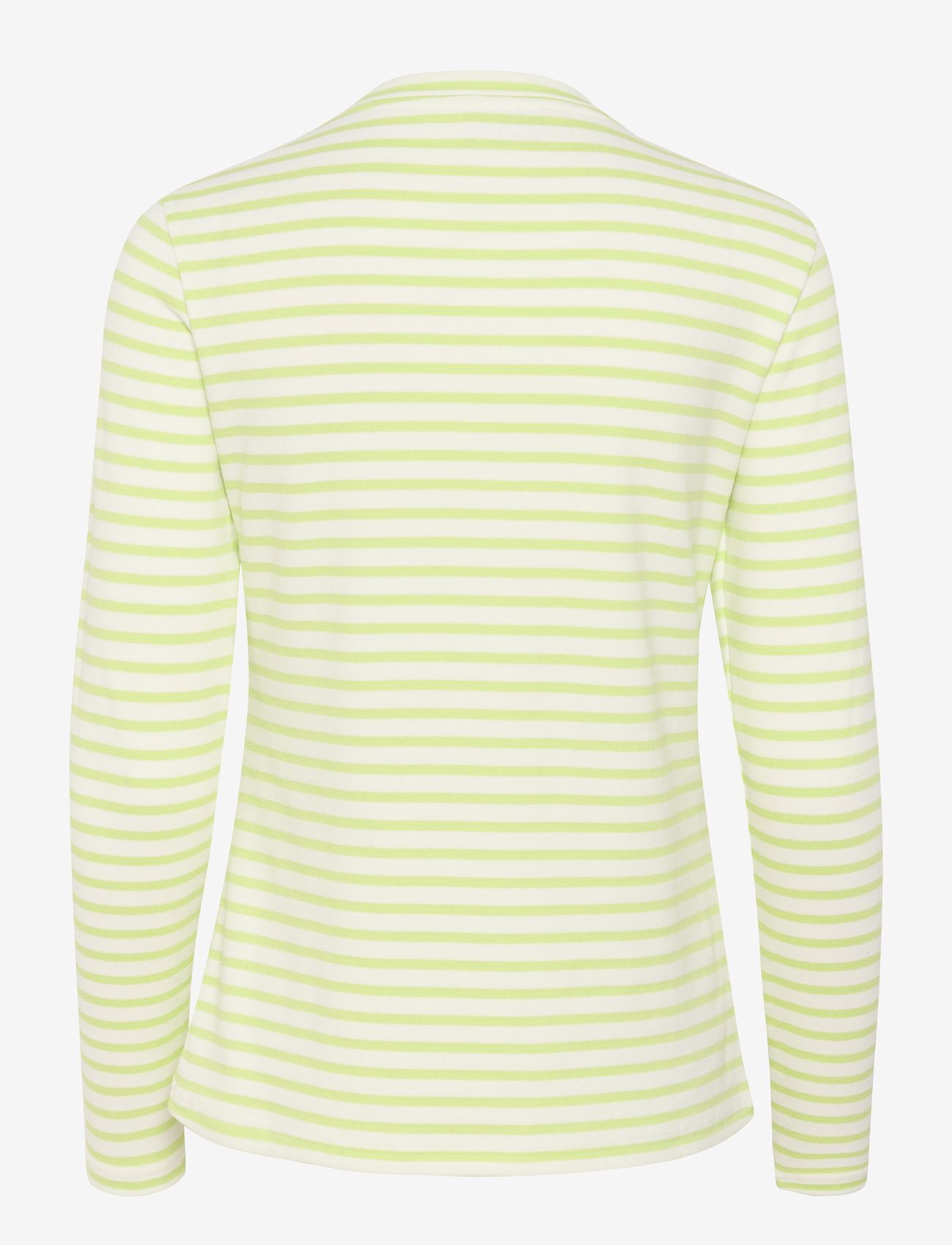 Kaffe - Liddy T-Shirt - långärmade toppar - chalk/lettuce-oil green heart - 2