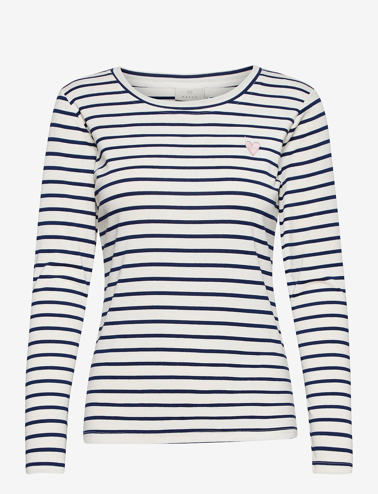 Kaffe - Liddy T-Shirt - langärmlige tops - chalk / 52737 midnight marine - 1