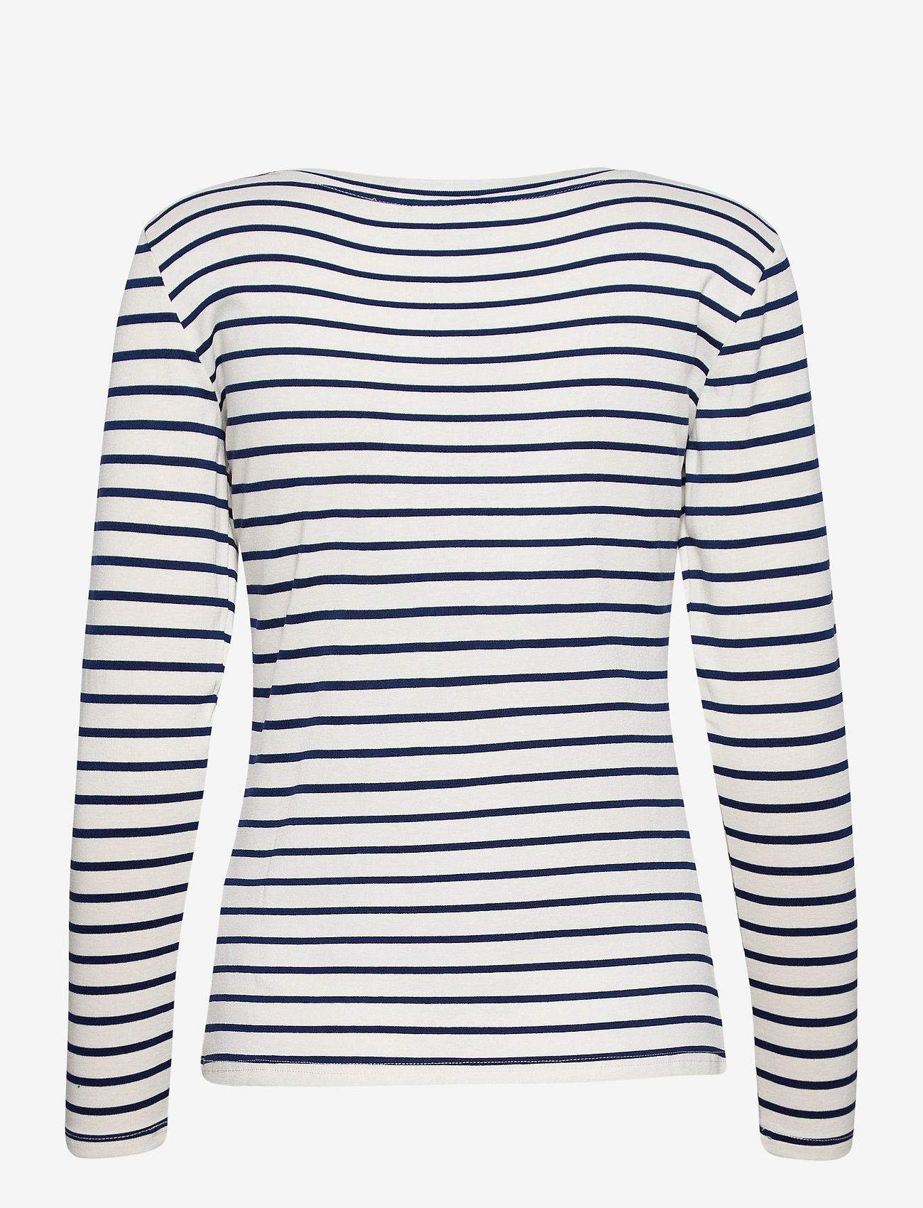 Kaffe - Liddy T-Shirt - langärmlige tops - chalk / 52737 midnight marine - 2