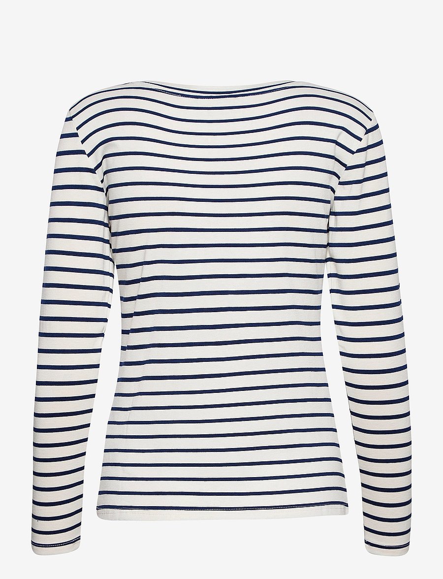 Kaffe - Liddy T-Shirt - pitkähihaiset paidat - chalk / 52737 midnight marine - 2