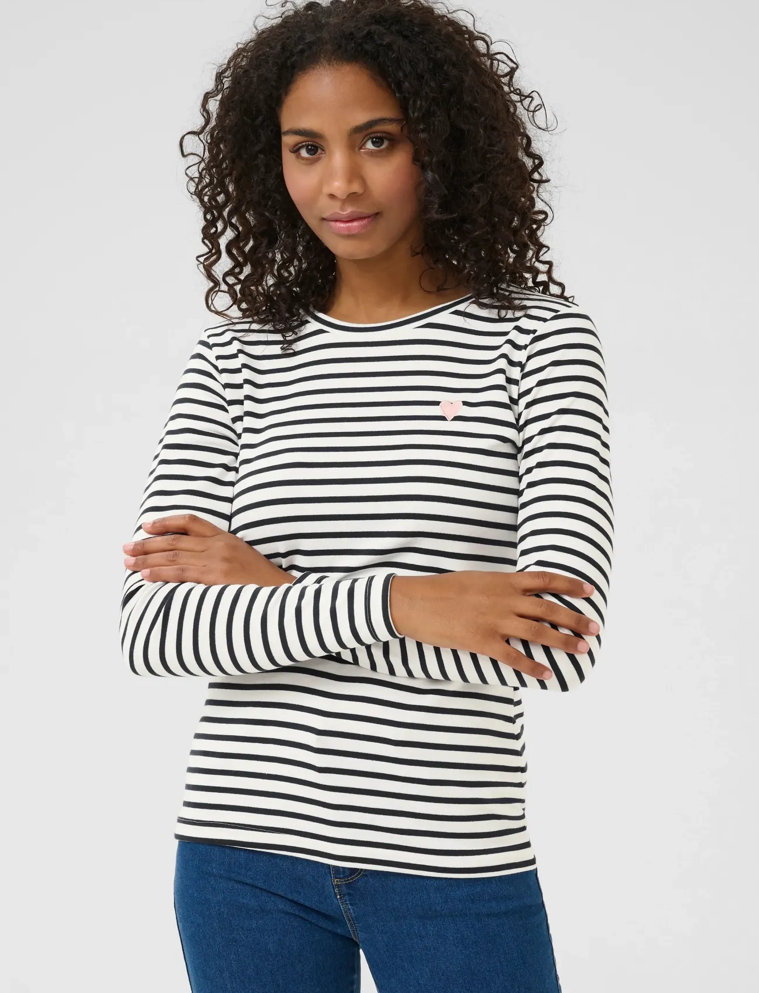 Kaffe Liddy T-Shirt - T-shirts & Tops - CHALK / 52737 MIDNIGHT MARINE / navy