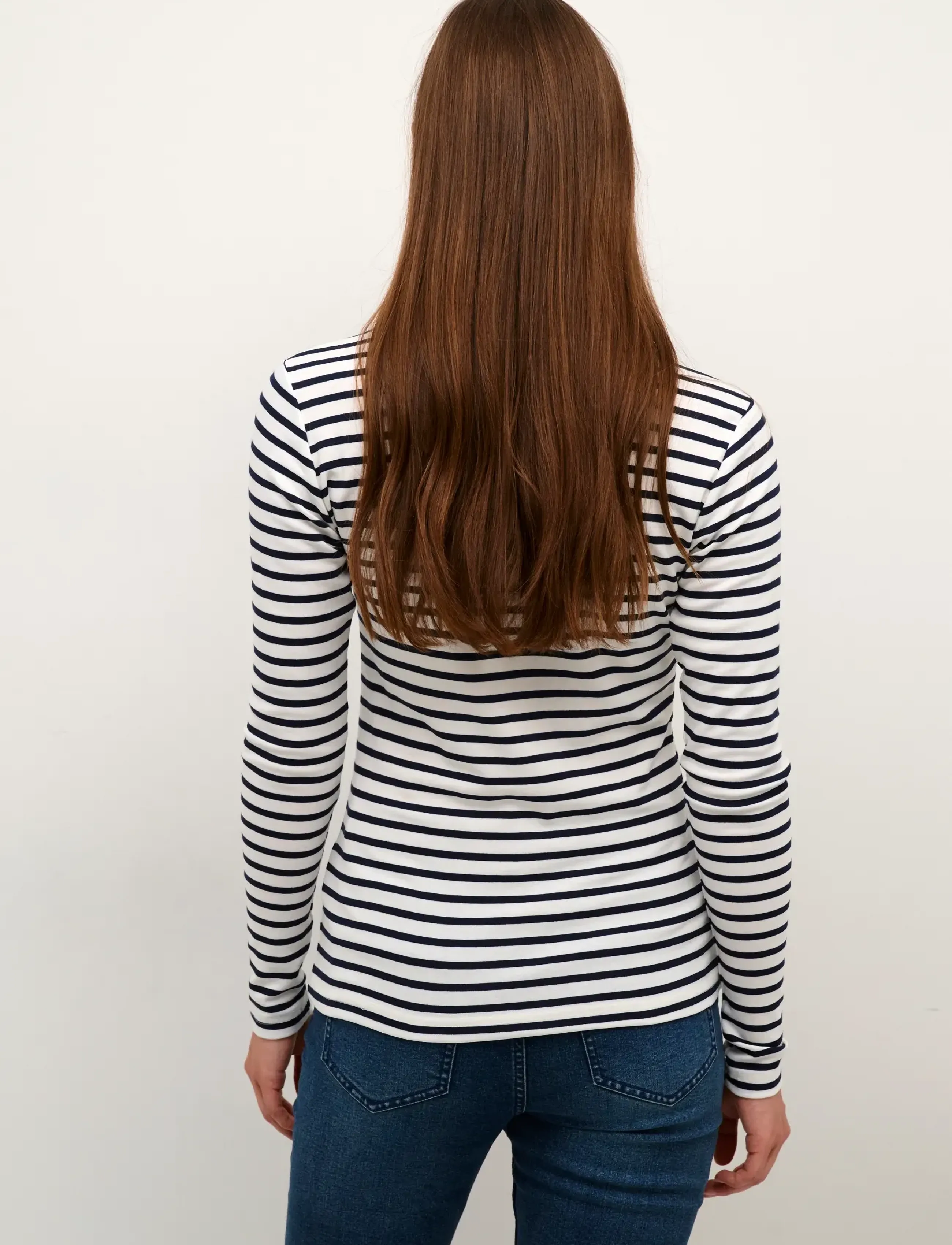 Kaffe - Liddy T-Shirt - langermede topper - chalk / 52737 midnight marine - 5