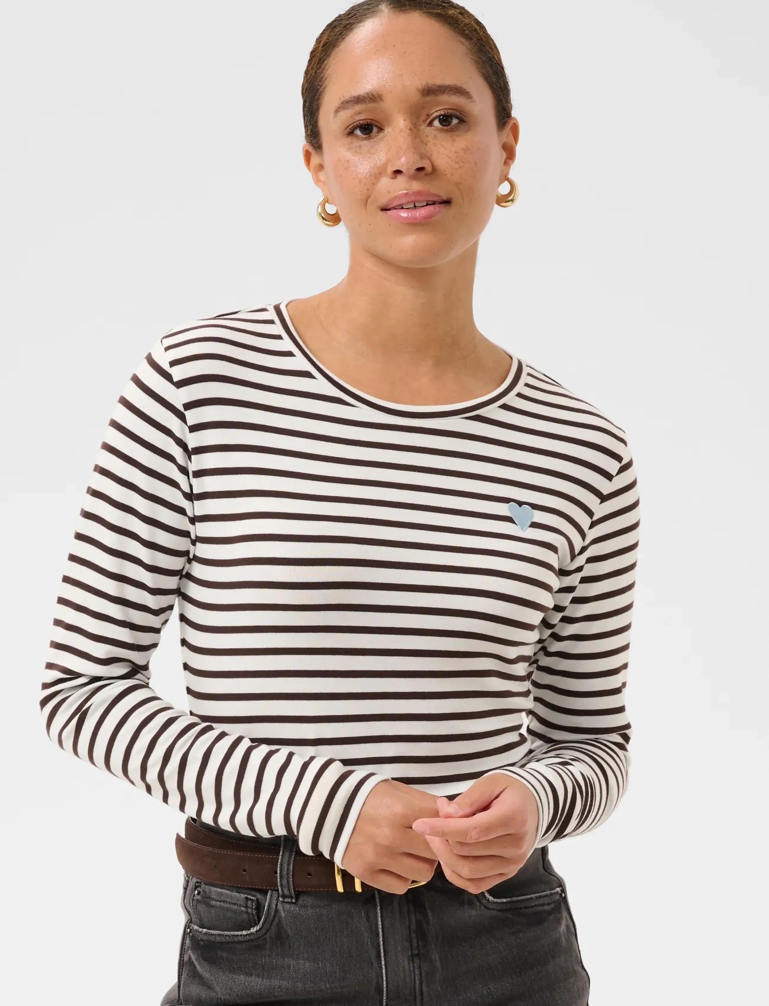 Kaffe Liddy T-Shirt, XL, White, T-Shirts & Toppe > Langærmede, Dame
