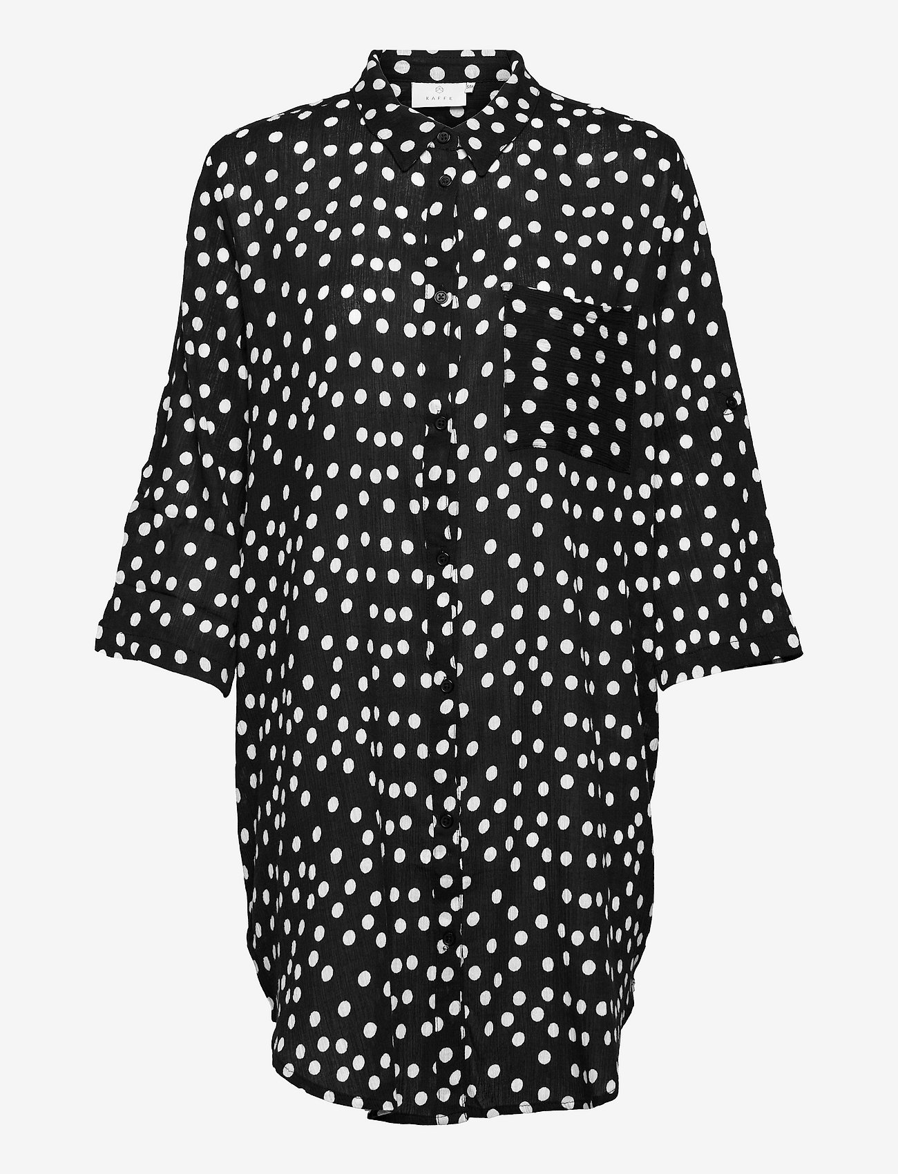 Kaffe - KAvivian Dot Shirt Dress - laagste prijzen - black deep/50003 - 0