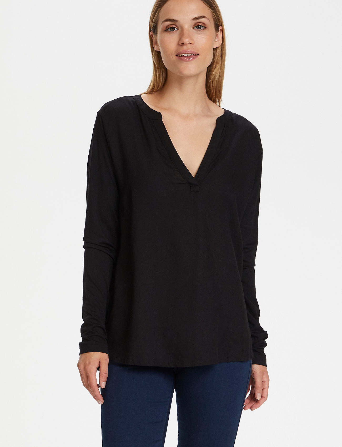 Kaffe - Kacalina Blouse - long-sleeved blouses - black deep - 1