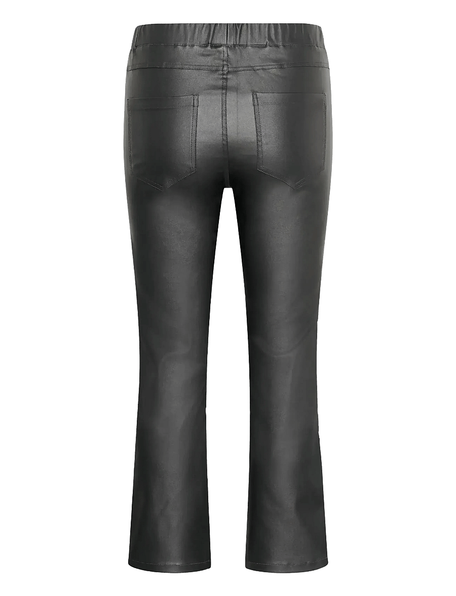 Kaffe - KAada Crop Jeggins - pantalons en cuir - black oyster - 2