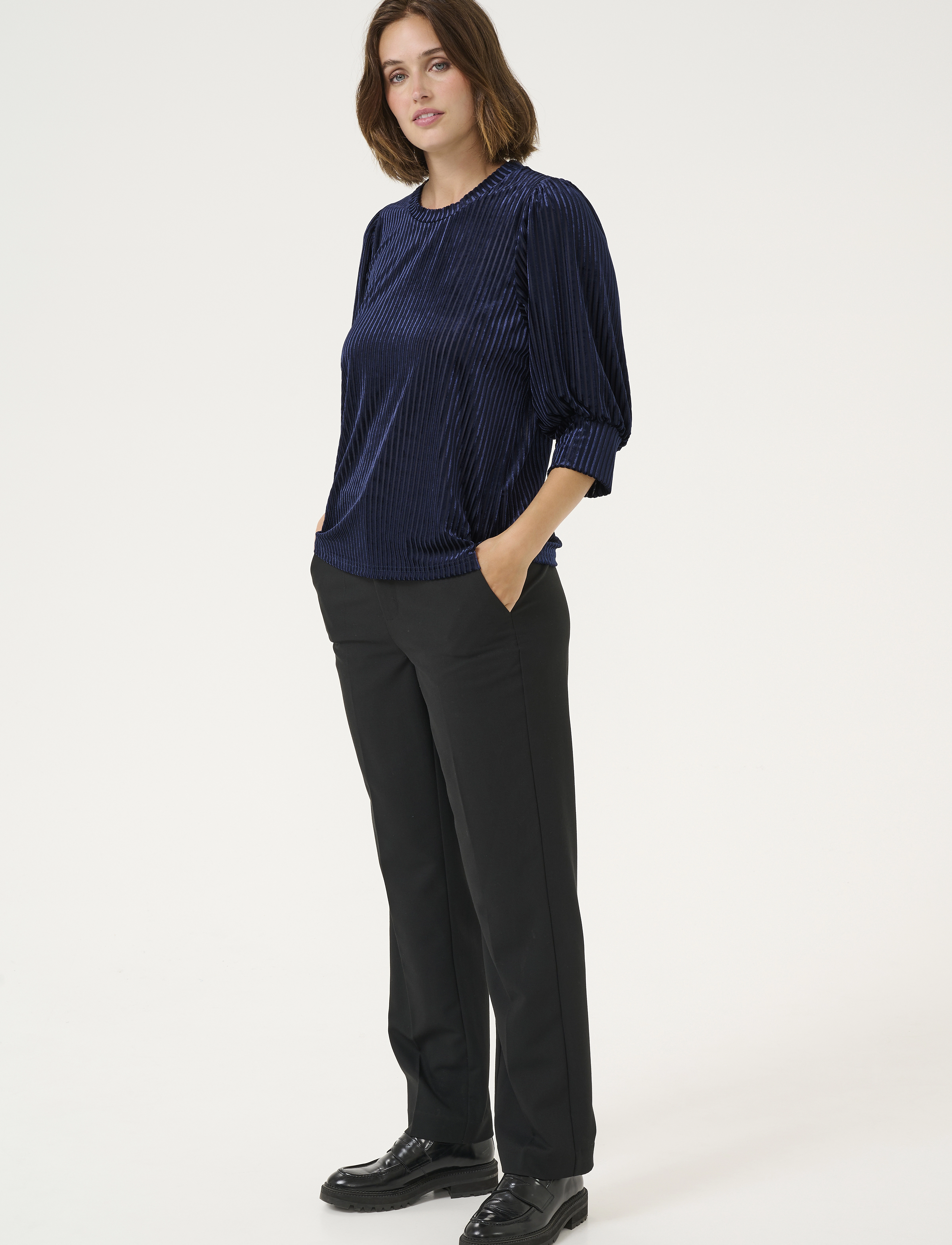 Kaffe - KAcaca Blouse - kurzämlige blusen - midnight marine cc - 4
