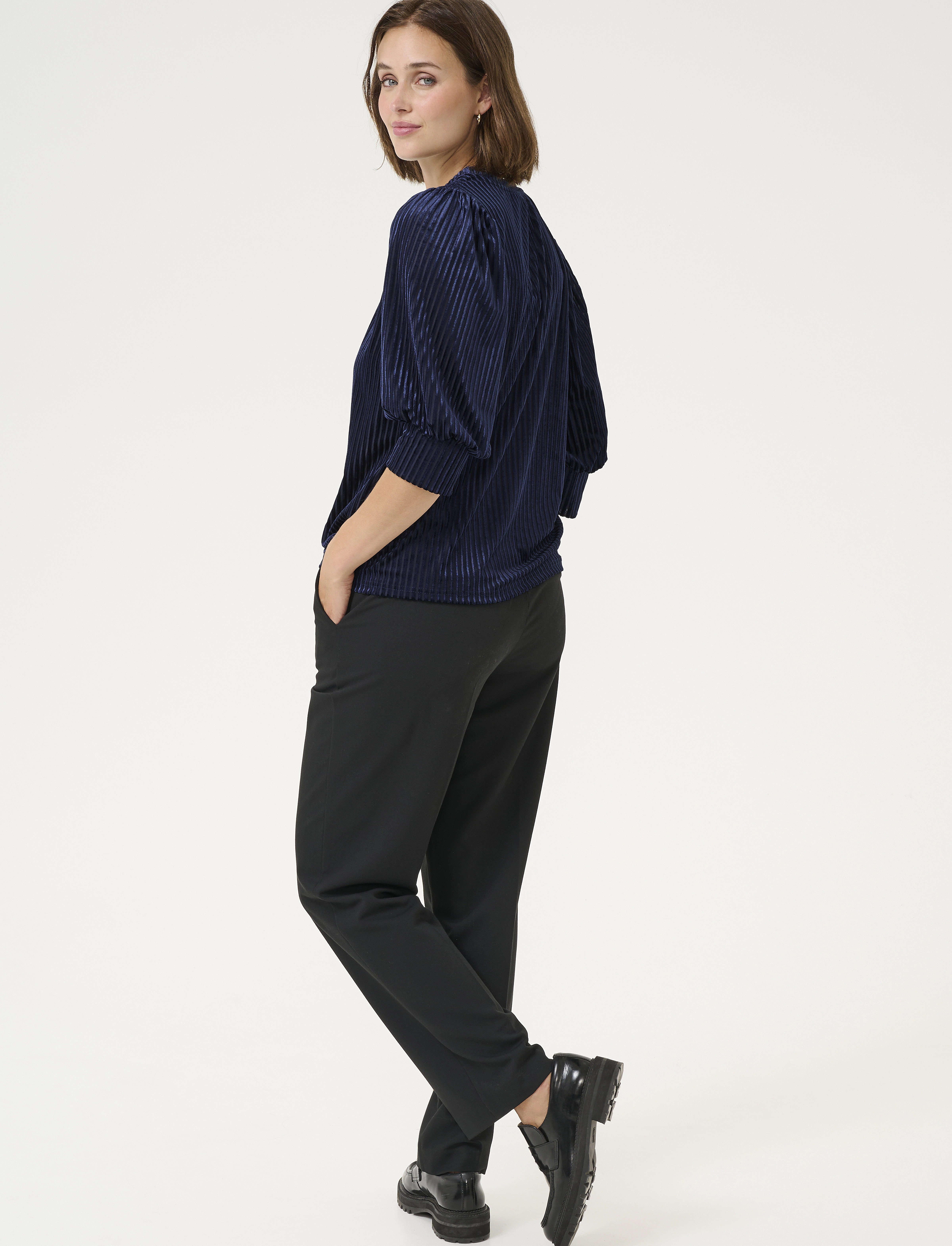 Kaffe - KAcaca Blouse - kurzämlige blusen - midnight marine cc - 5
