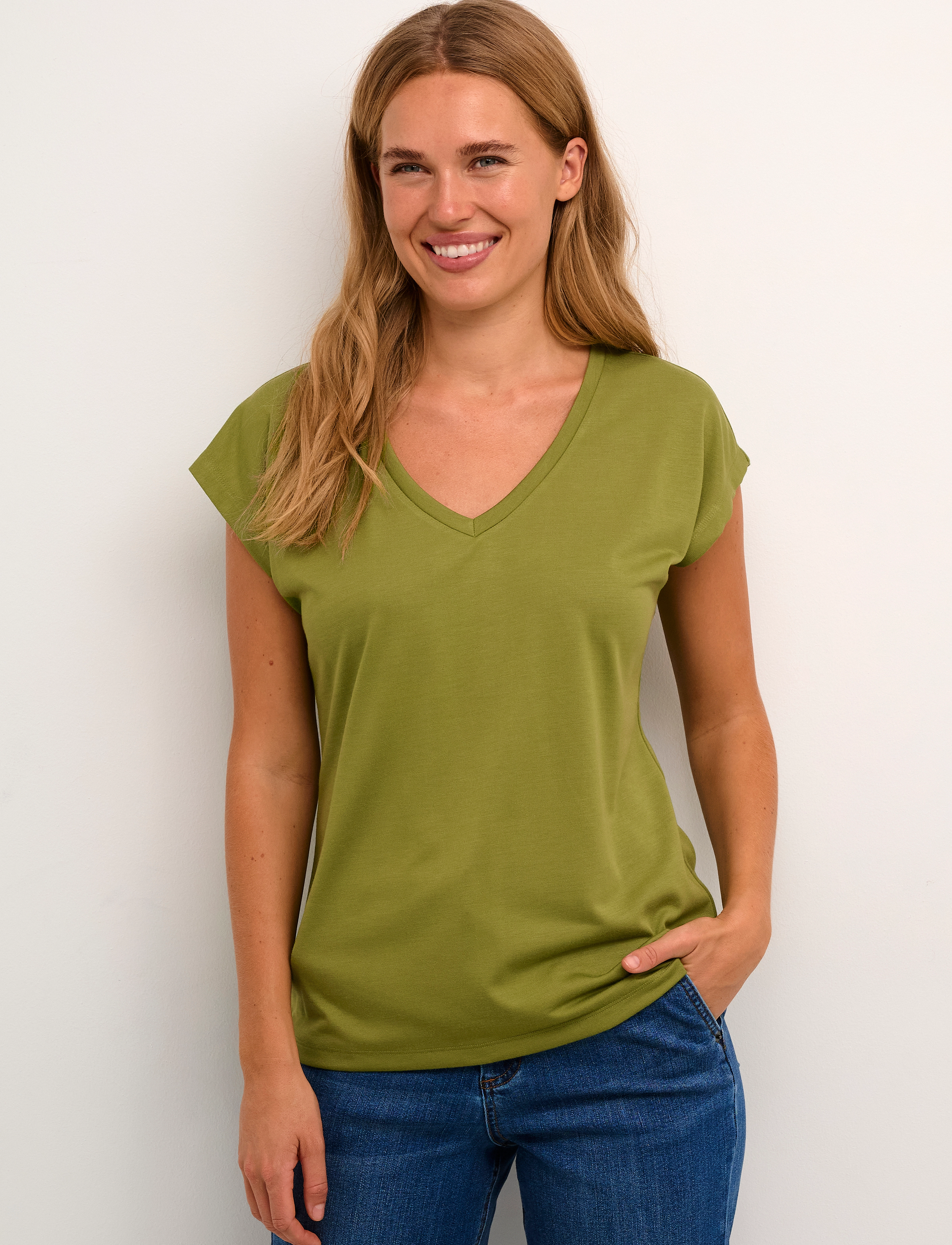 Kaffe - KAlise T-Shirt - laveste priser - calla green - 0