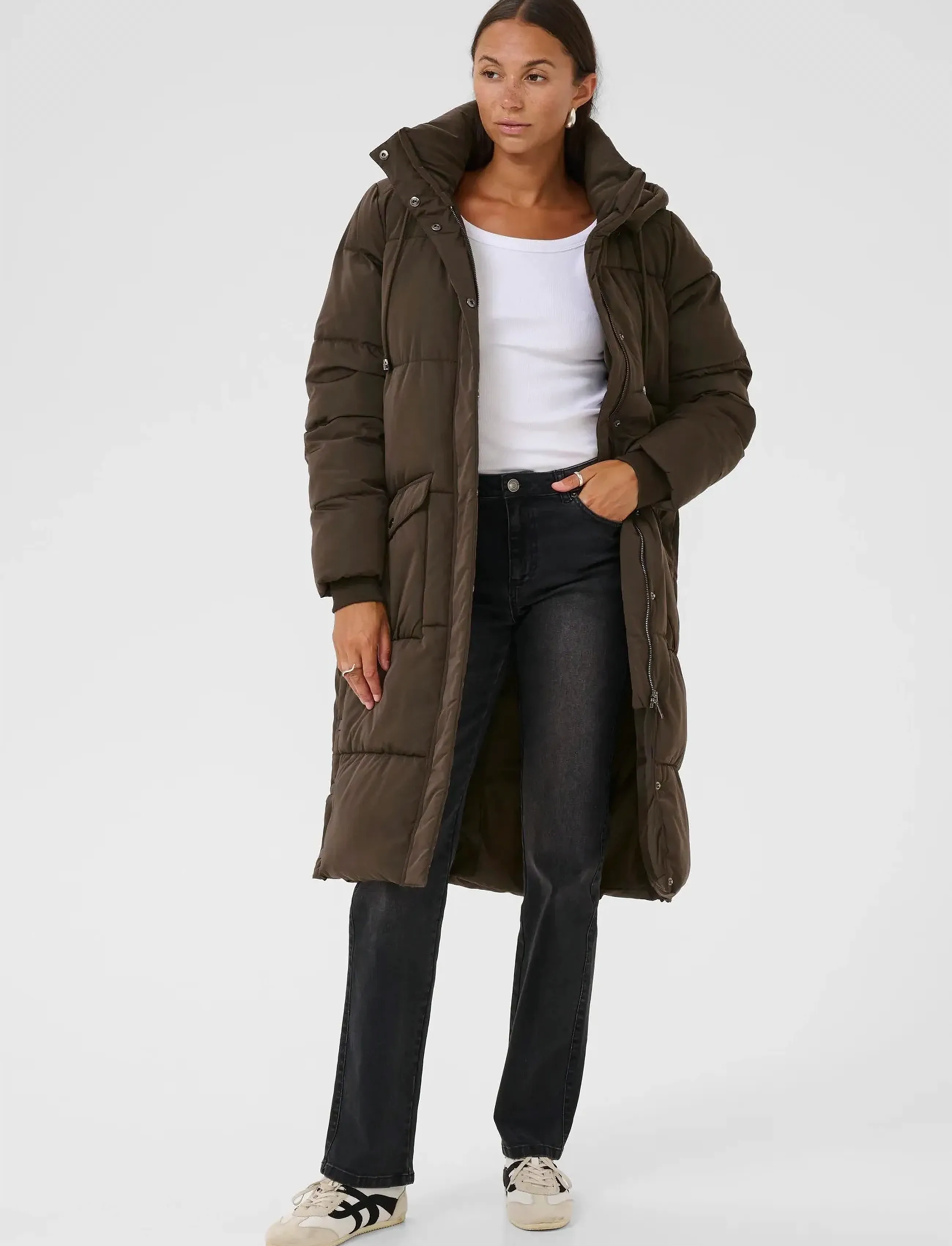 Kaffe Kaanika Oberbekleidung, 34, Coats, Braun - Padded Frauen