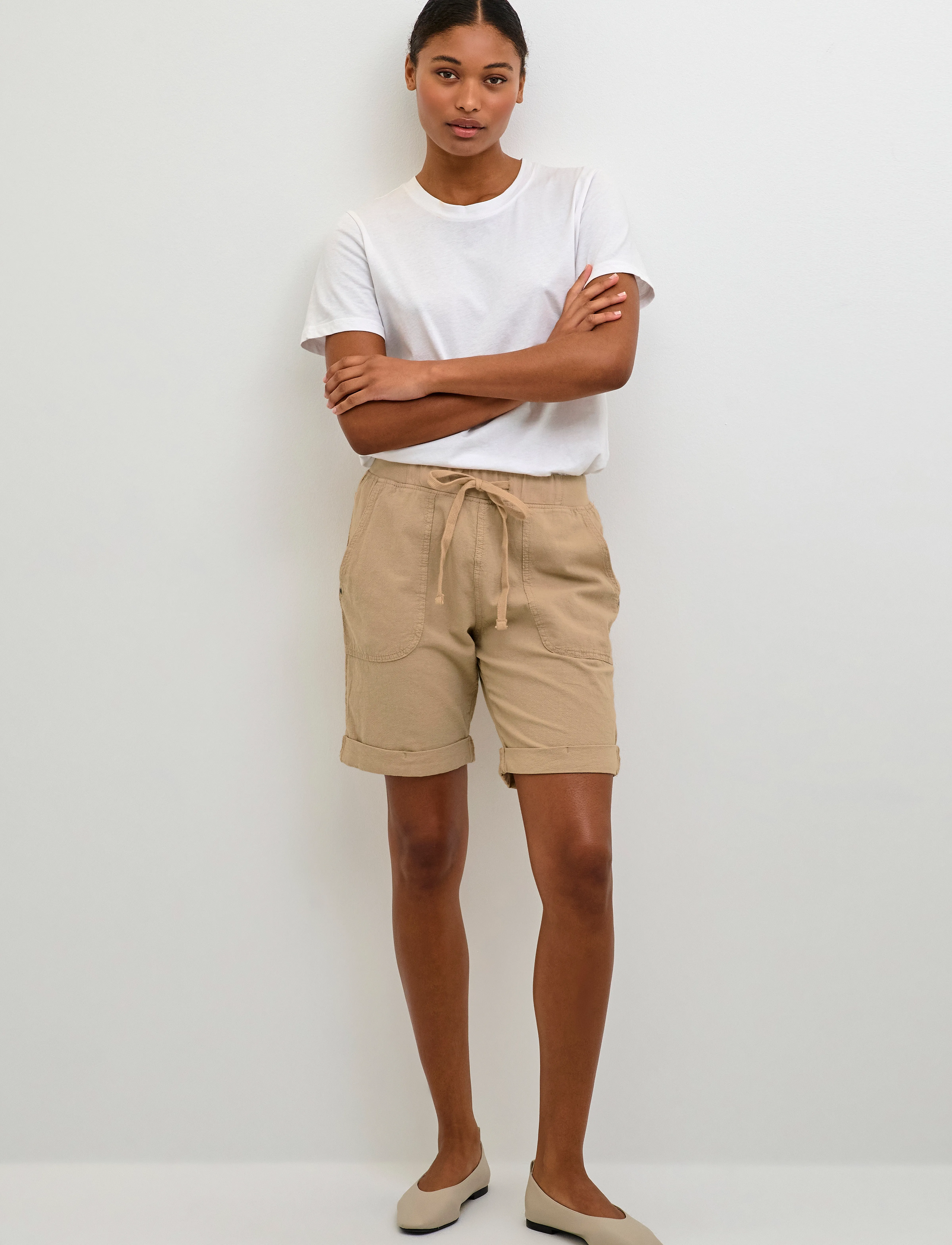 Kaffe - KAnaya Shorts - laveste priser - classic sand - 3