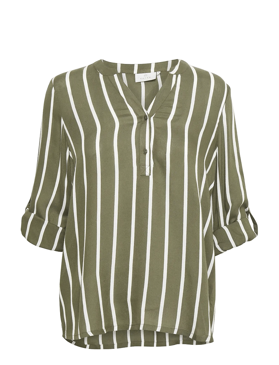 Kaffe - KAstridy Blouse - pikkade varrukatega pluusid - grape leaf/chalk - 1