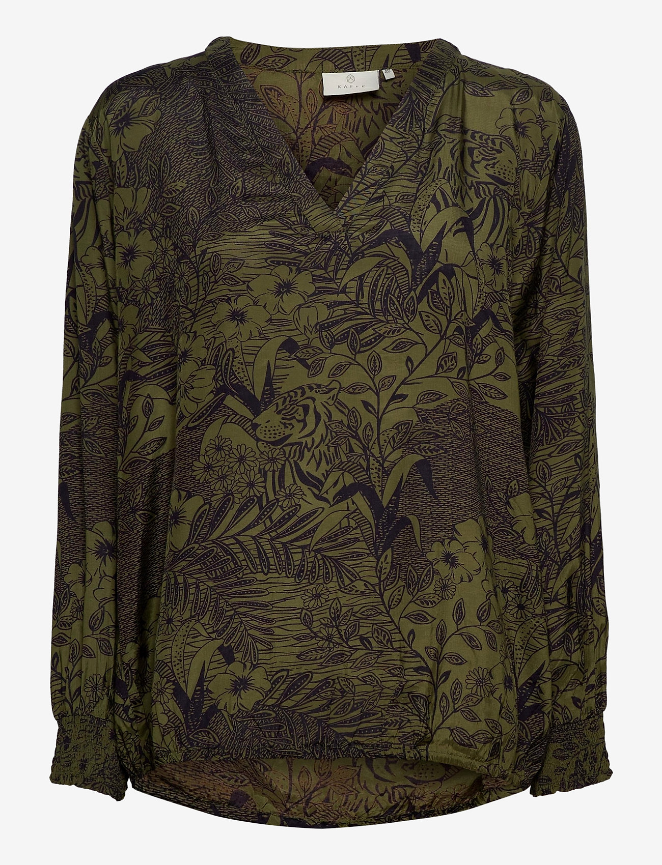 KAmonna Blouse - GRAPE LEAF -FLOWER/TIGER AOP