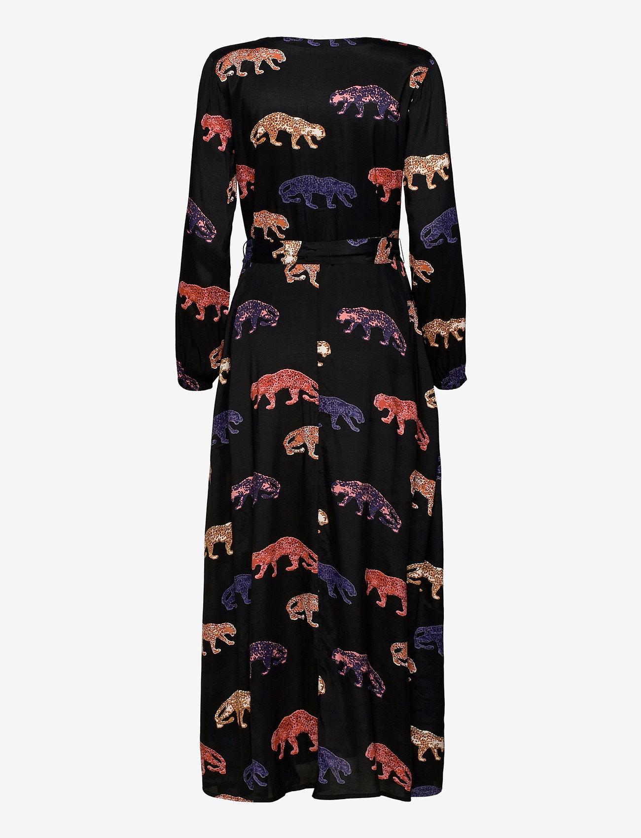 Kaffe - KAsheeta Maxi Dress LS - black deep -different leopards - 1