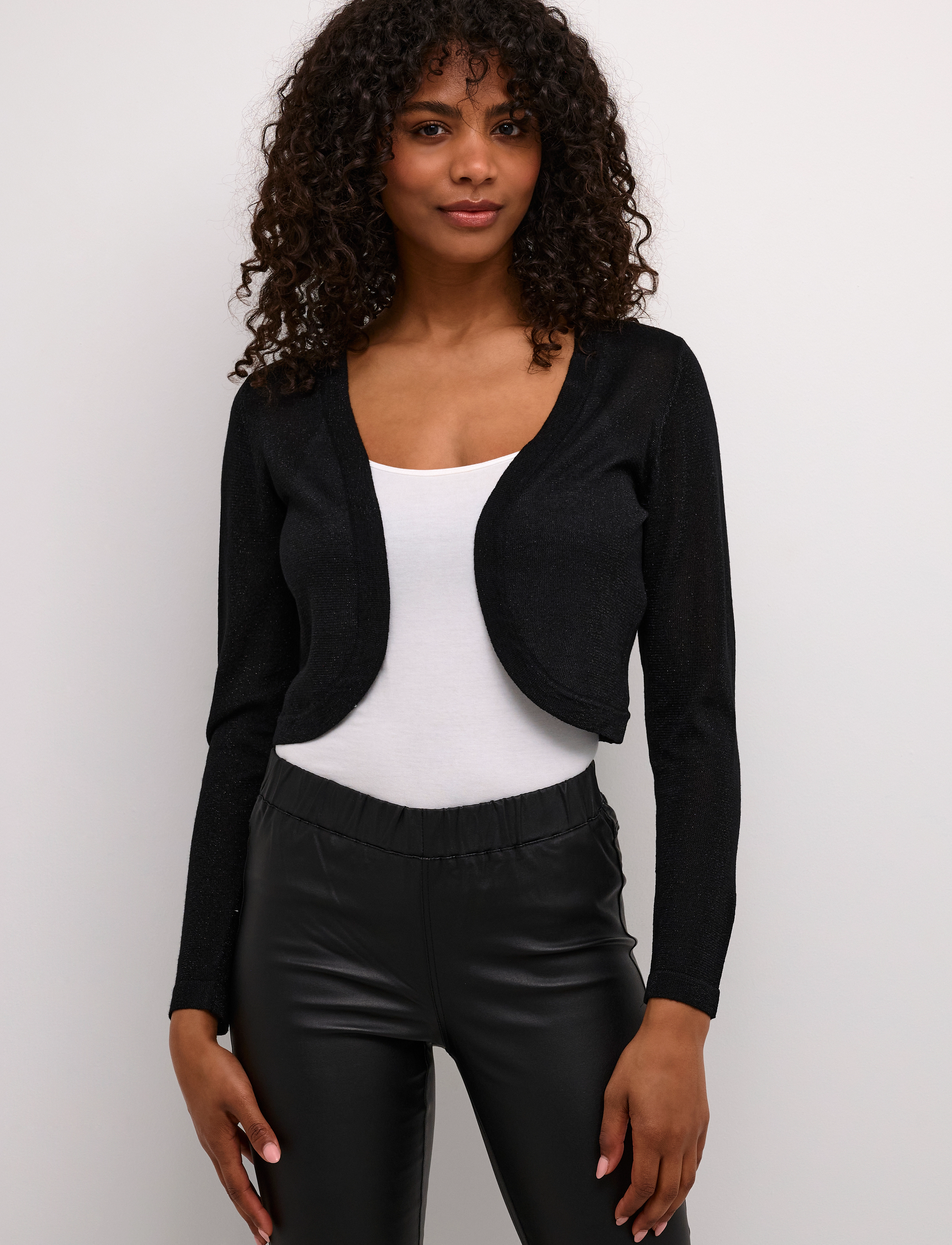 Kaffe Kaankra Bolero, Kvinder, Glimmer Bolero, Sort, Str: M