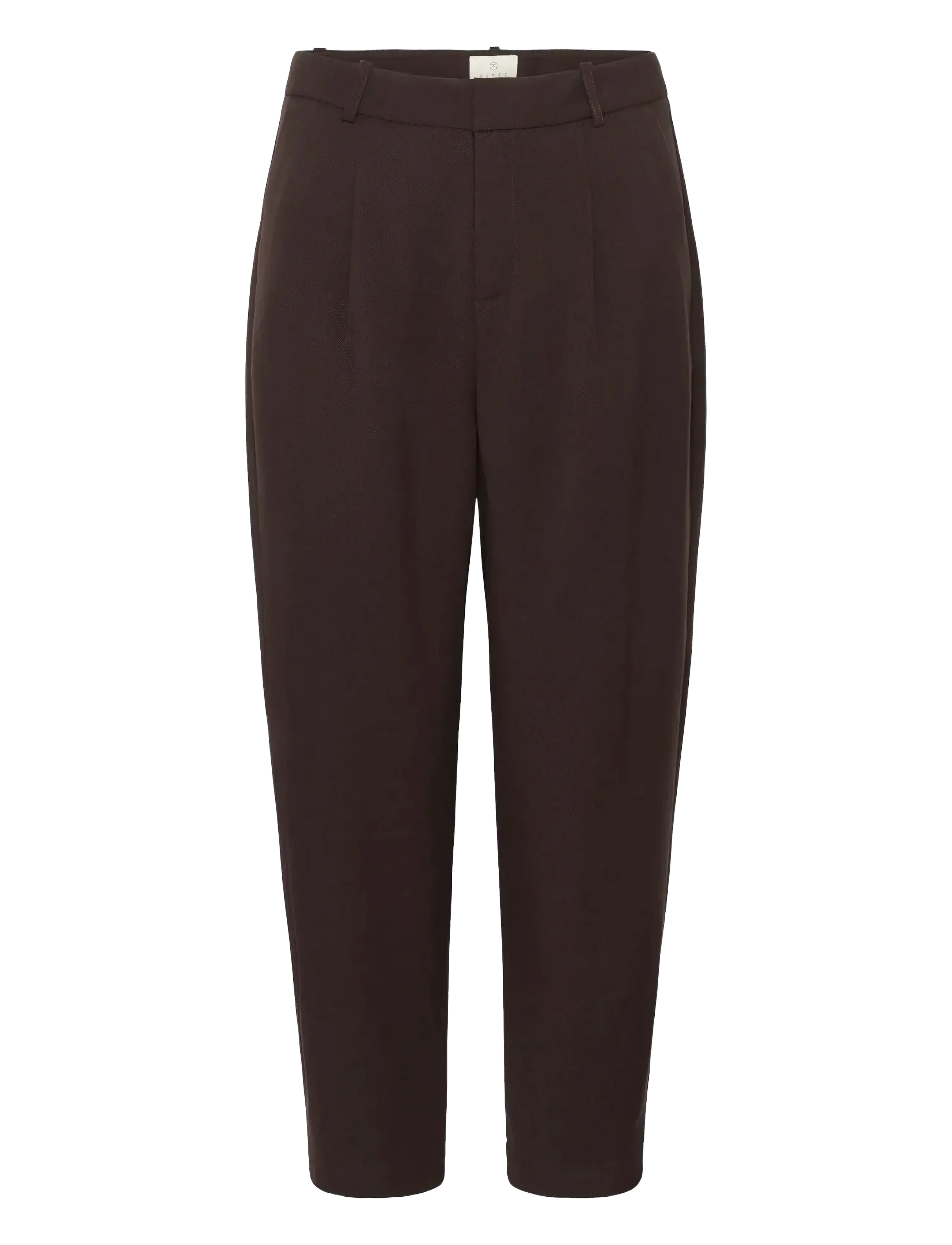 Kaffe KAmerle Pants Cropped - Tailored trousers - BLACK COFFEE / brown