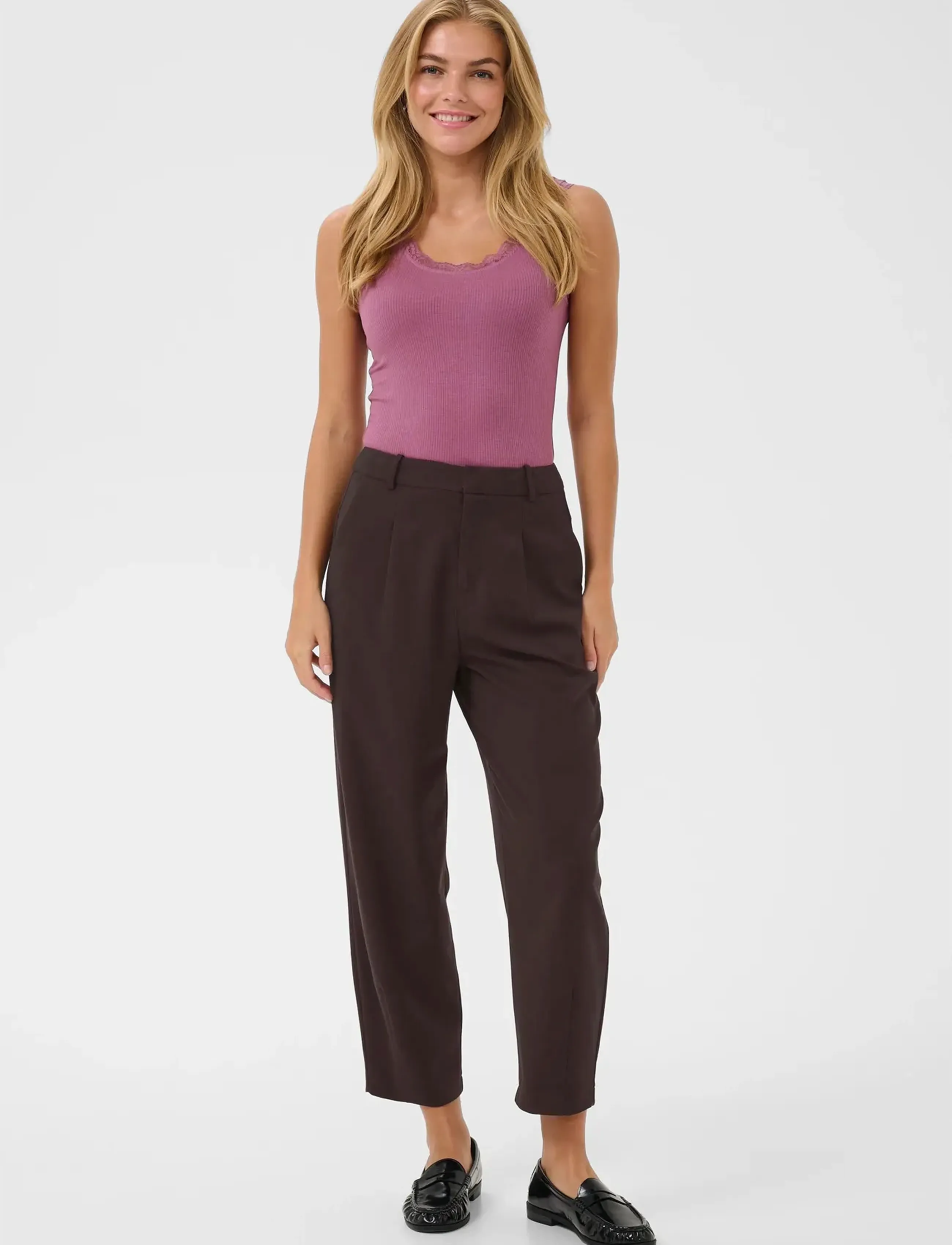 Kaffe - KAMERLE PANTS CROPPED - peoriided outlet-hindadega - black coffee - 3