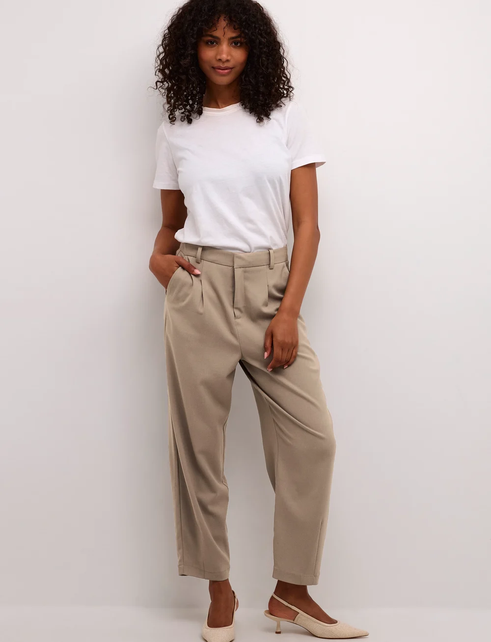 Kaffe - KAmerle Pants Cropped - habitbukser - brindle - 3