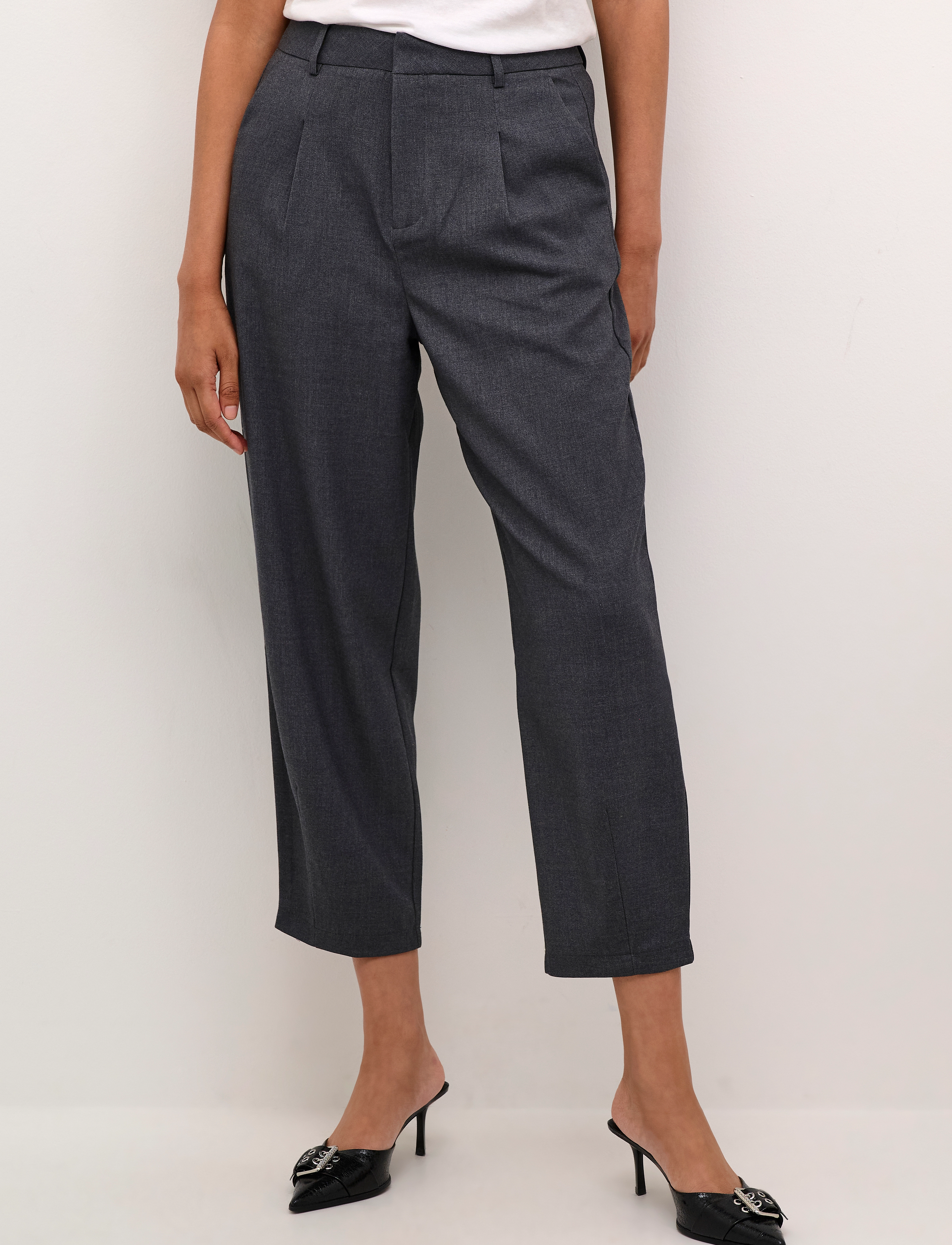 Kaffe Kamerle Pants Cropped, 44, Trousers, Grau - Suitpants, Frauen