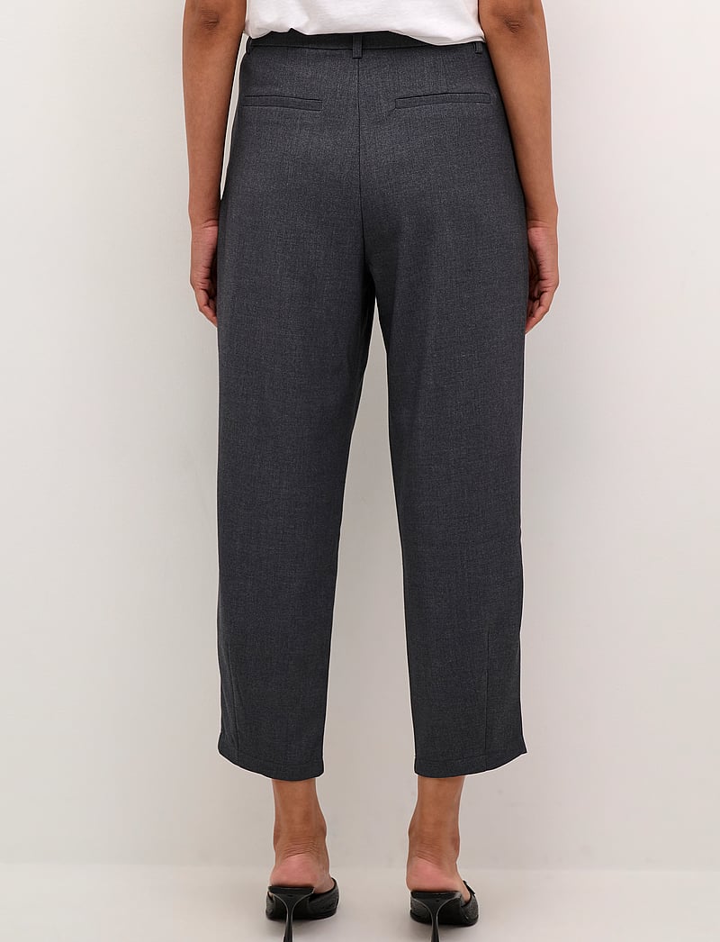 Kaffe - KAmerle Pants Cropped - formell - dark grey melange - 4