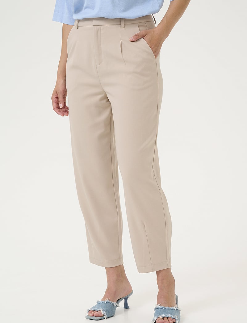 Kaffe - KAmerle Pants Cropped - sérsniðnar buxur - feather gray - 0