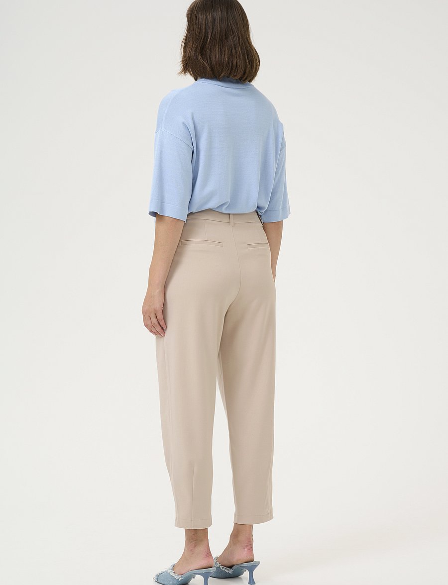 Kaffe - KAMERLE PANTS CROPPED - sérsniðnar buxur - feather gray - 4