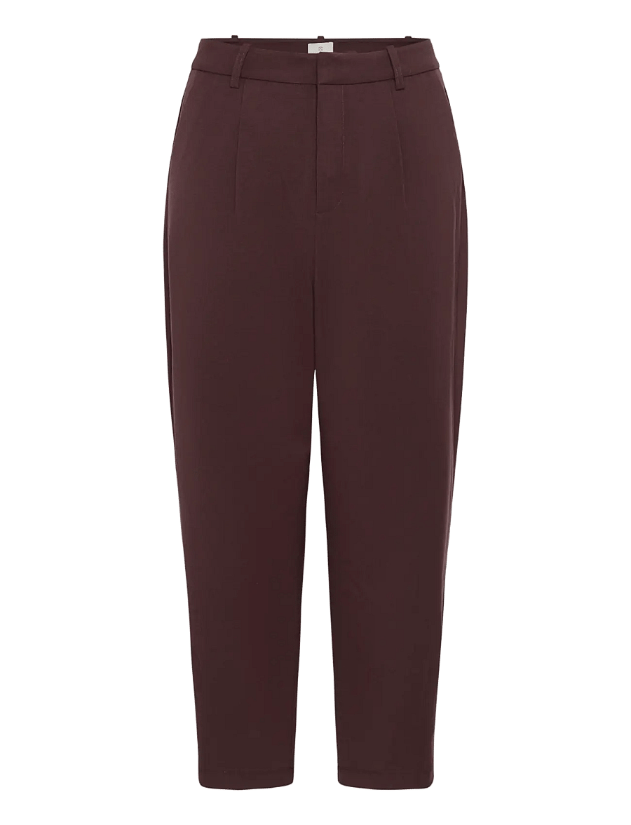 Kaffe - KAMERLE PANTS CROPPED - kostymbyxor - fudge - 1