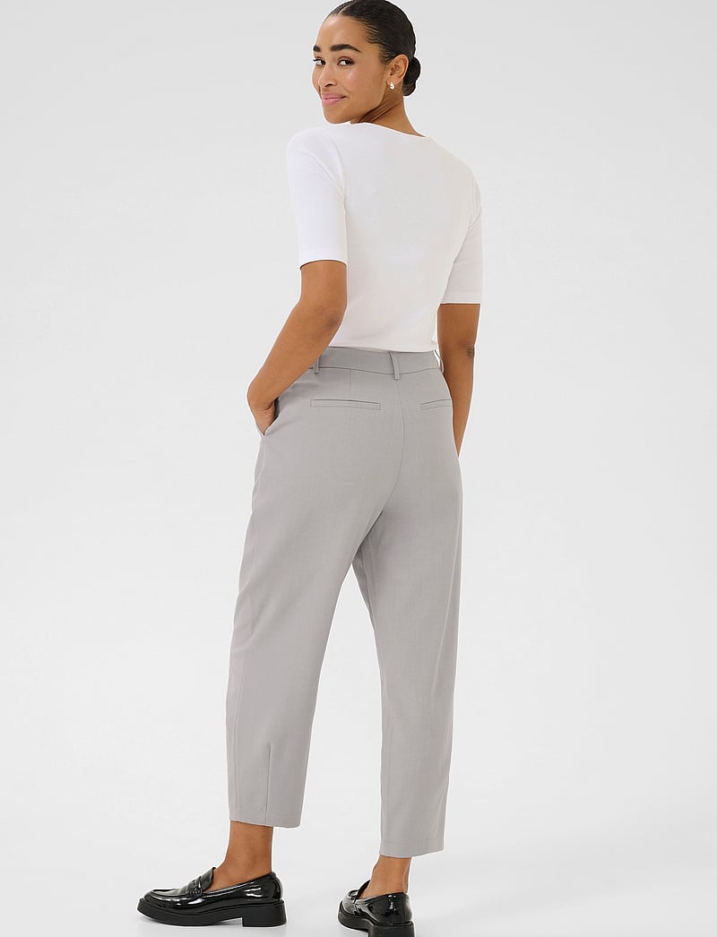Kaffe - KAMERLE PANTS CROPPED - formell - grey melange - 4