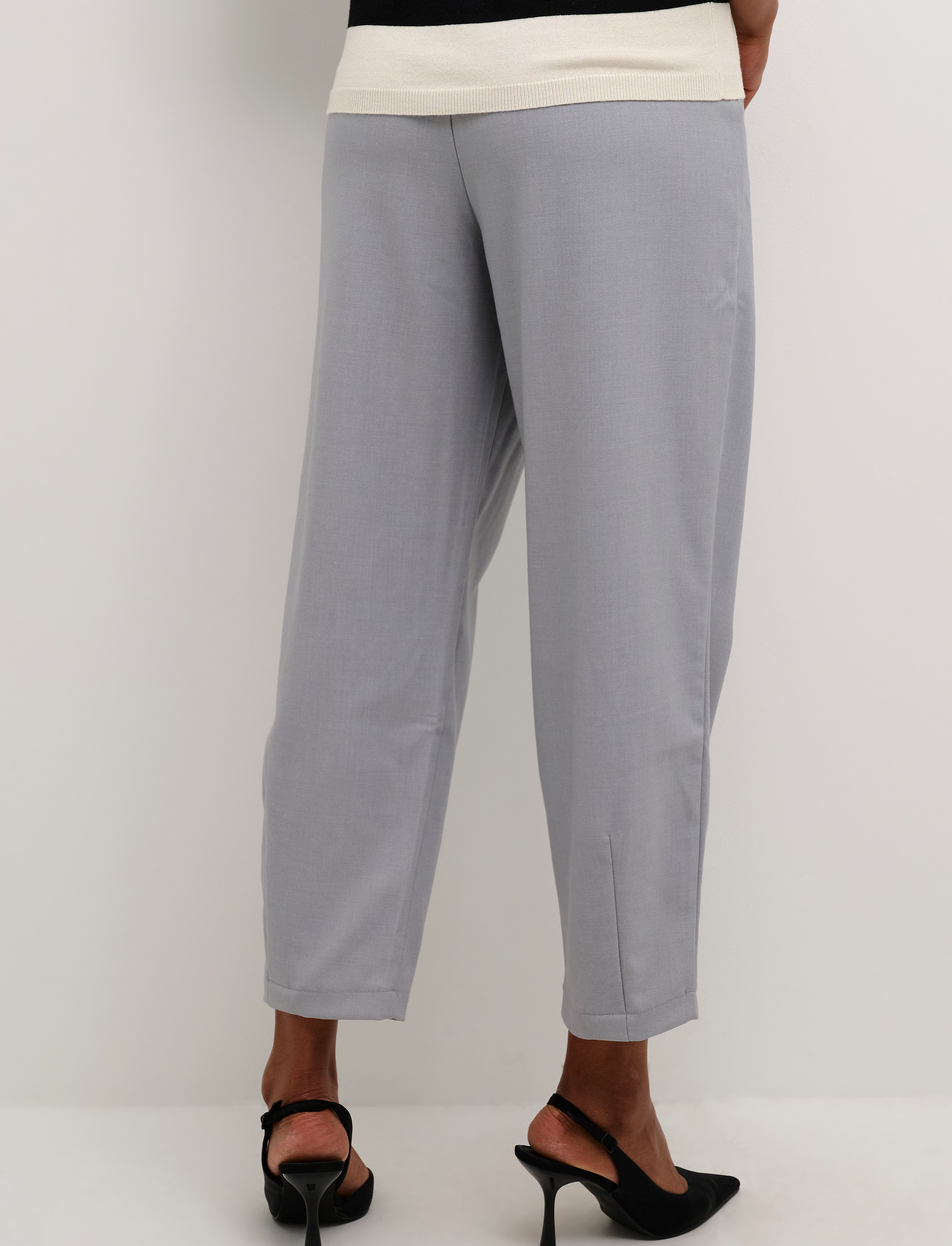 Kaffe - KAMERLE PANTS CROPPED - festmode zu outlet-preisen - grey melange - 5