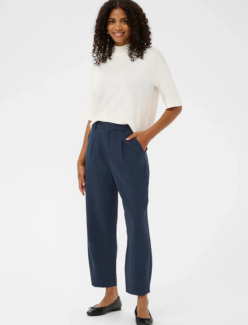 Kaffe - KAMERLE PANTS CROPPED - formell - midnight marine - 4