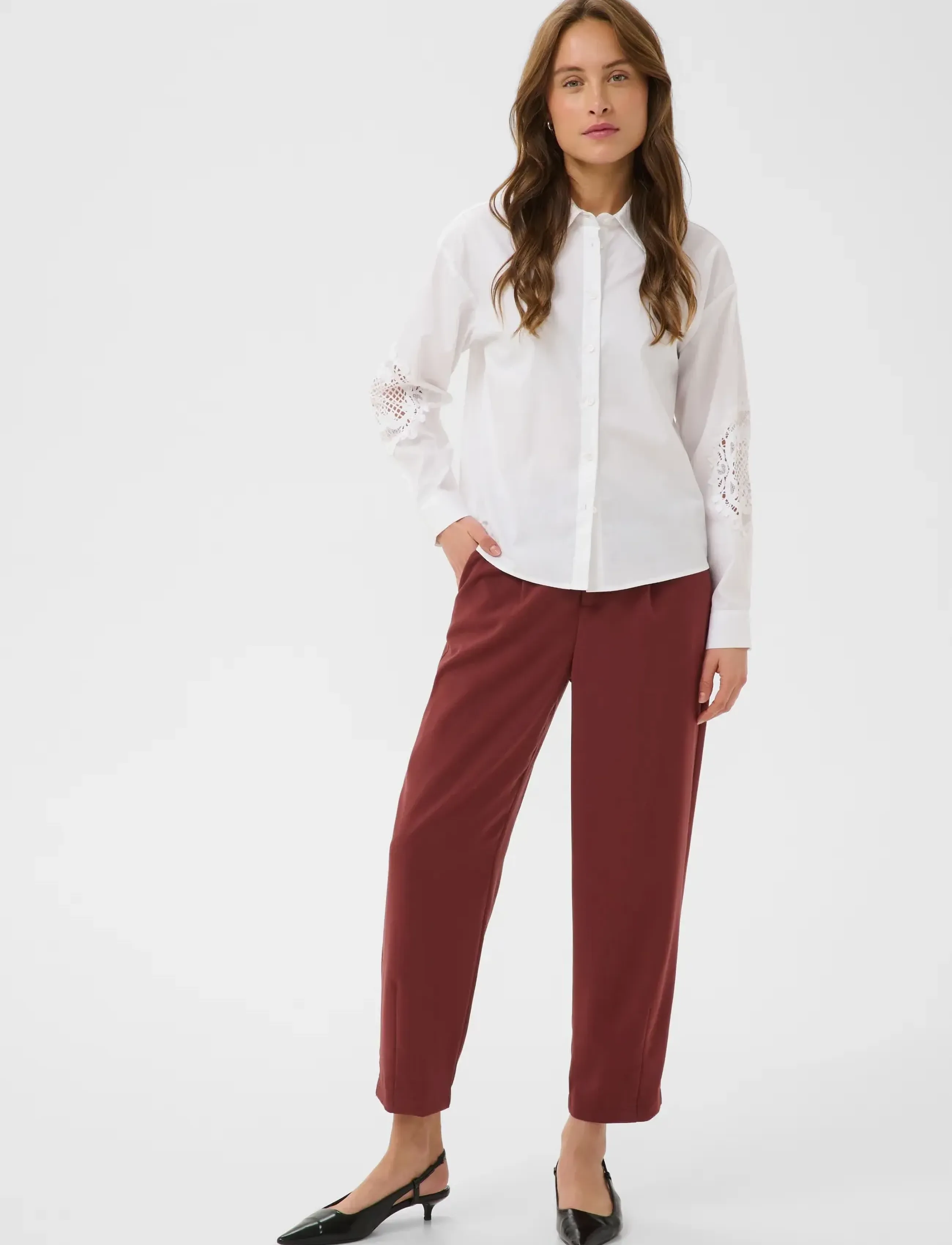 Kaffe - KAmerle Pants Cropped - peoriided outlet-hindadega - port - 3